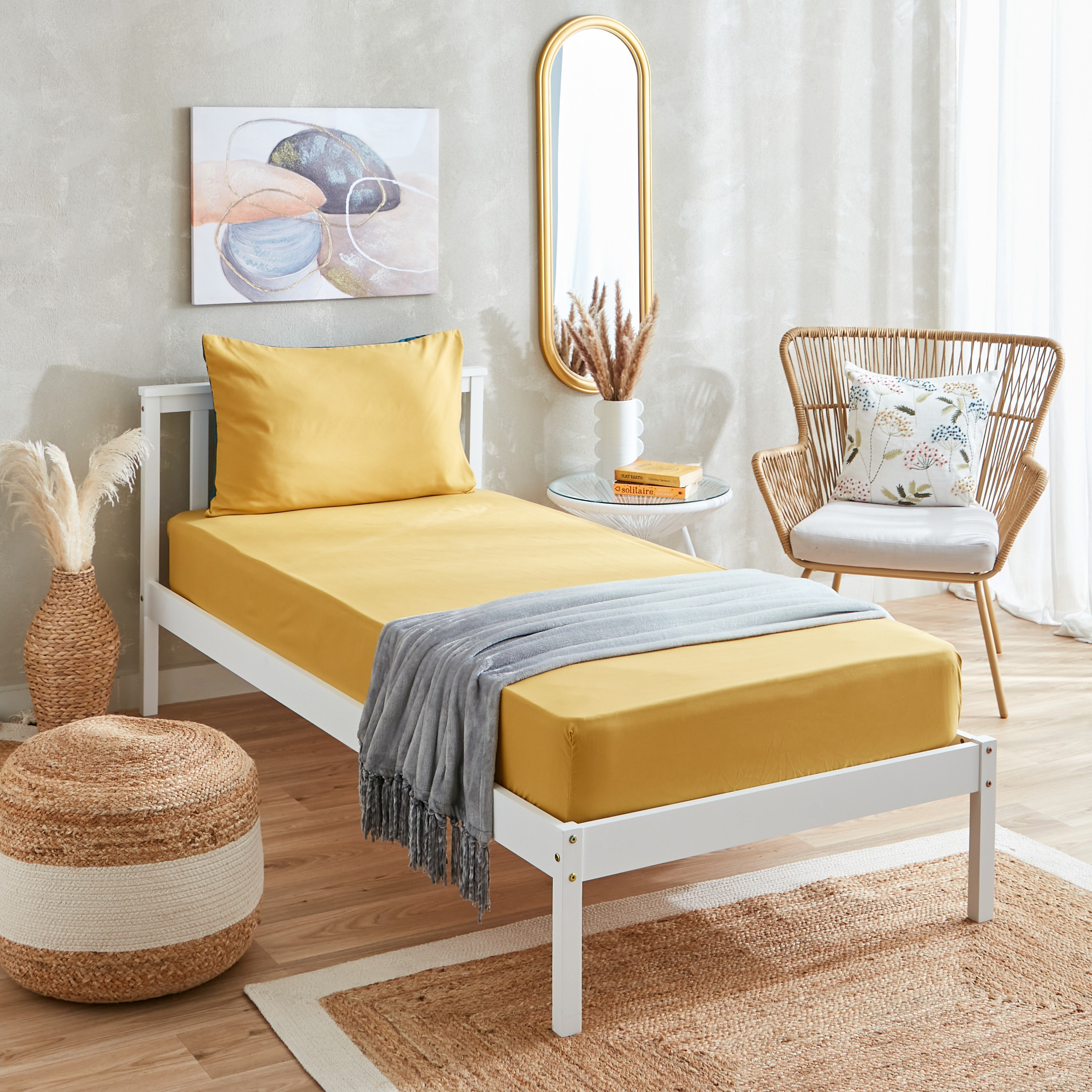 شرشف مطاطي مزدوج سادة من الألياف الدقيقة من ديربي - 120x200+25 سم-hbxhomeware-hbxbedroom-image-8