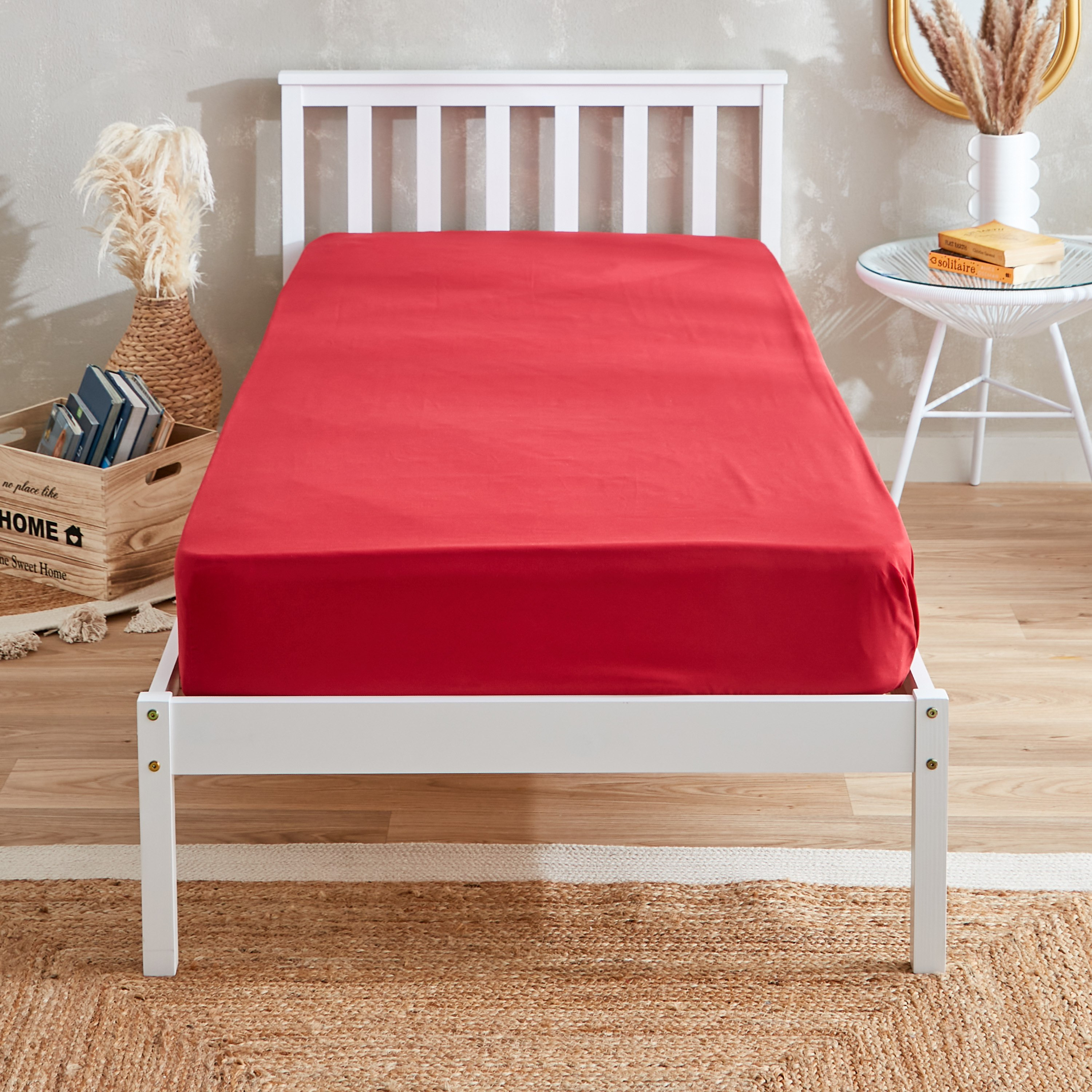 شرشف مطاطي مزدوج سادة من الألياف الدقيقة من ديربي - 120x200+25 سم-hbxhomeware-hbxbedroom-image-3