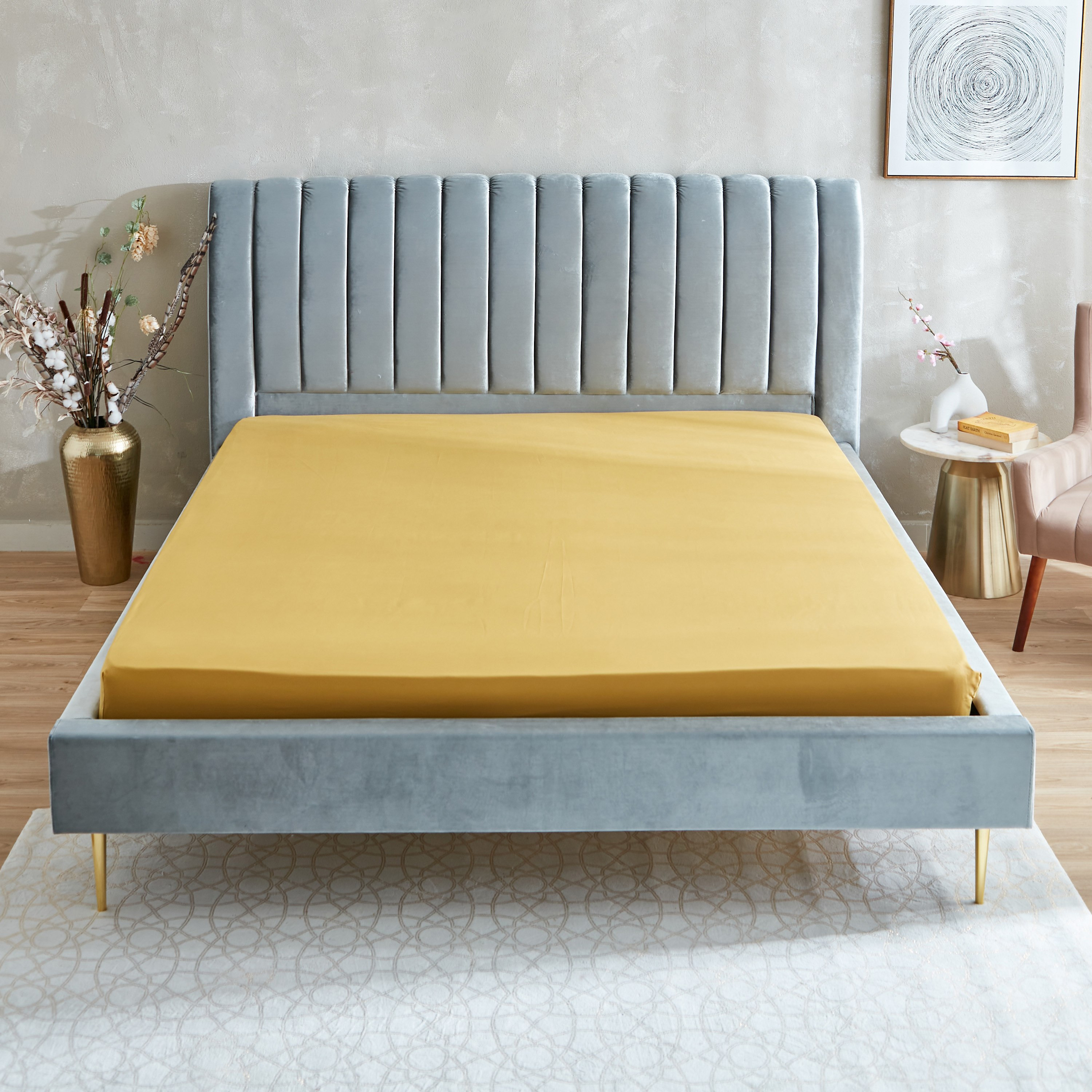 Derby Solid Microfibre Queen Fitted Sheet - 150x200+25 cm-hbxhomeware-bedding-fittedsheets-image-3