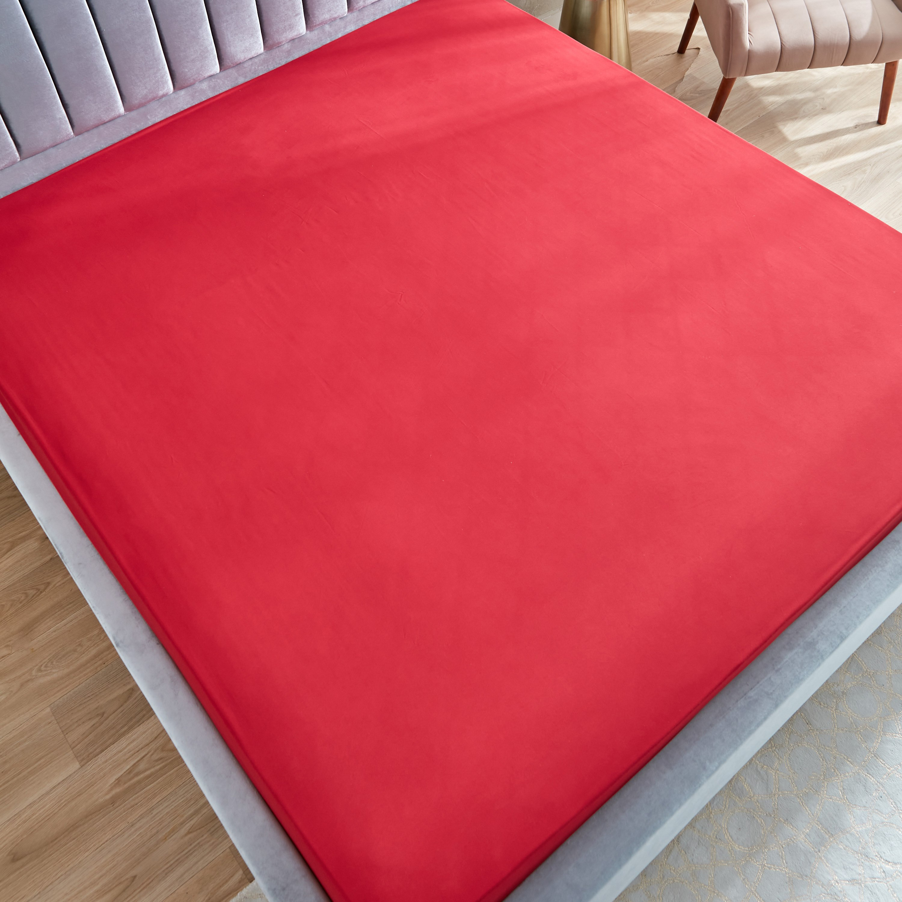 شرشف مطاطي كوين سادة من الألياف الدقيقة من ديربي - 150x200+25 سم-hbxhomeware-hbxbedroom-image-4