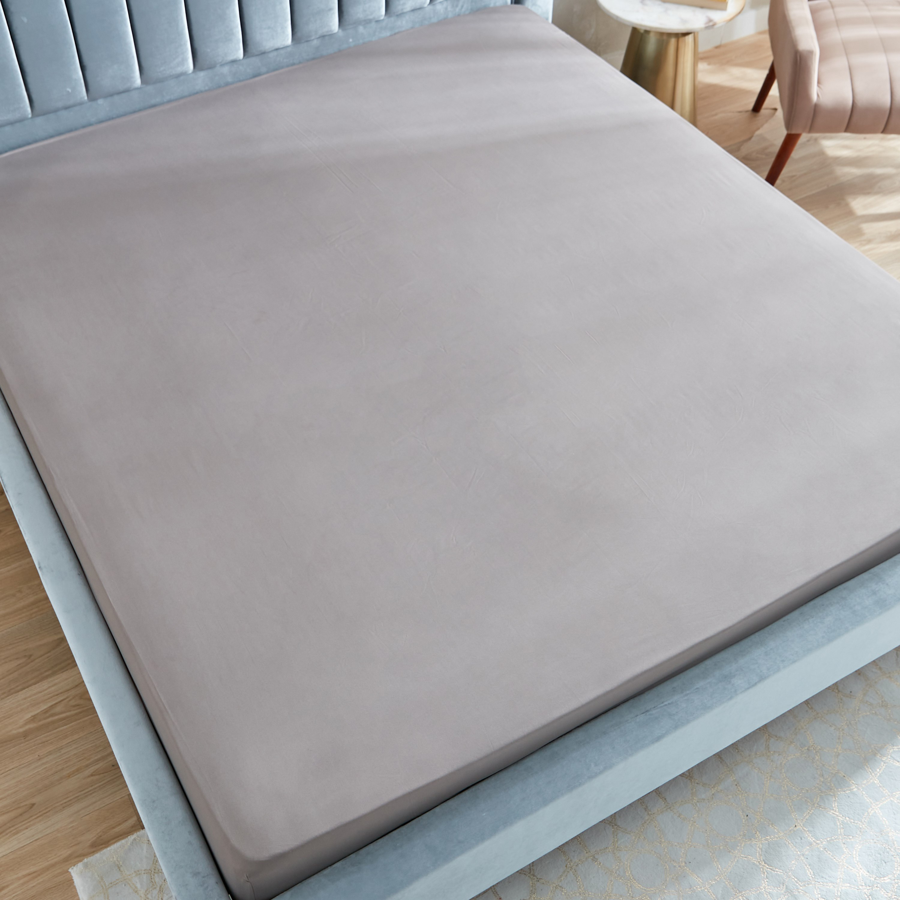 شرشف مطاطي كوين سادة من الألياف الدقيقة من ديربي - 150x200+25 سم-hbxhomeware-hbxbedroom-image-4