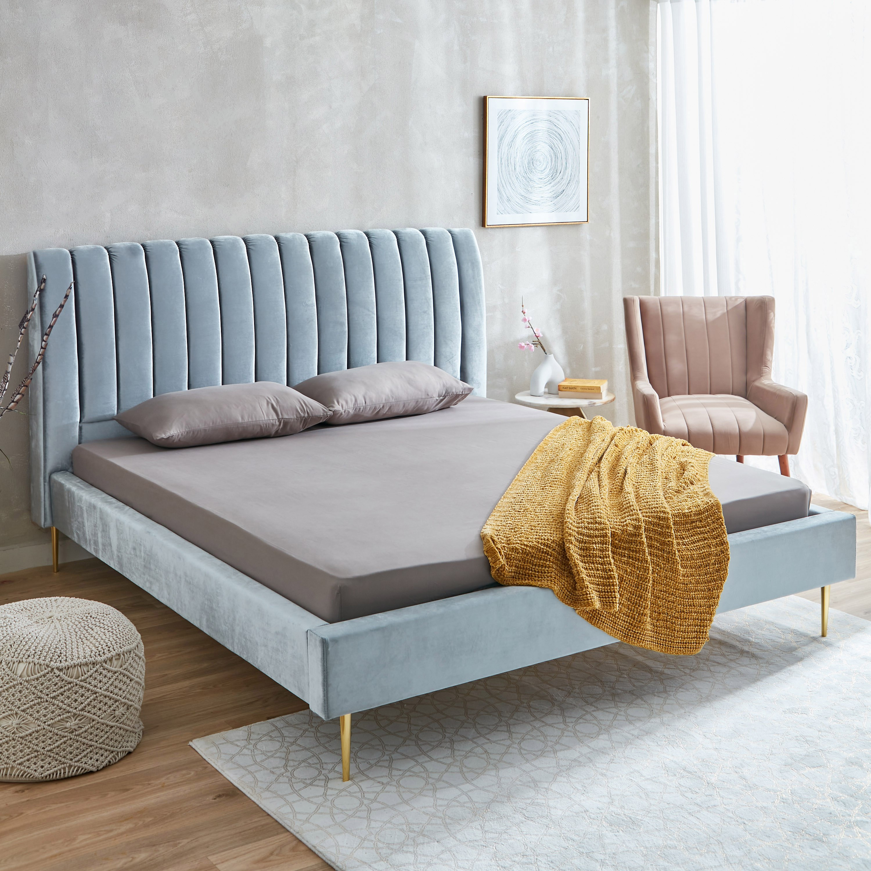 شرشف مطاطي كوين سادة من الألياف الدقيقة من ديربي - 150x200+25 سم-hbxhomeware-hbxbedroom-image-8
