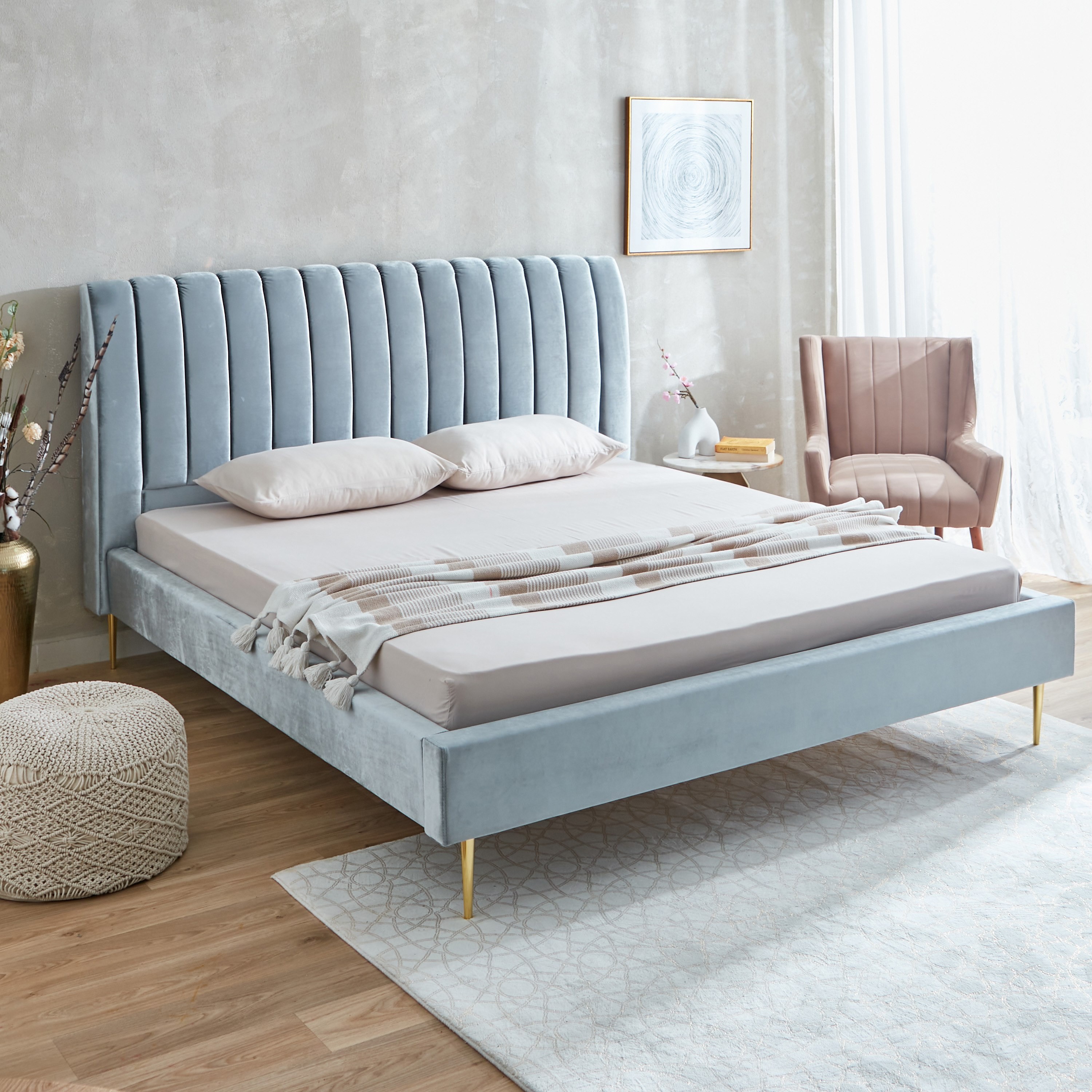 شرشف مطاطي مزدوج سادة من الألياف الدقيقة من ديربي - 140x200+25 سم-hbxhomeware-hbxbedroom-image-8