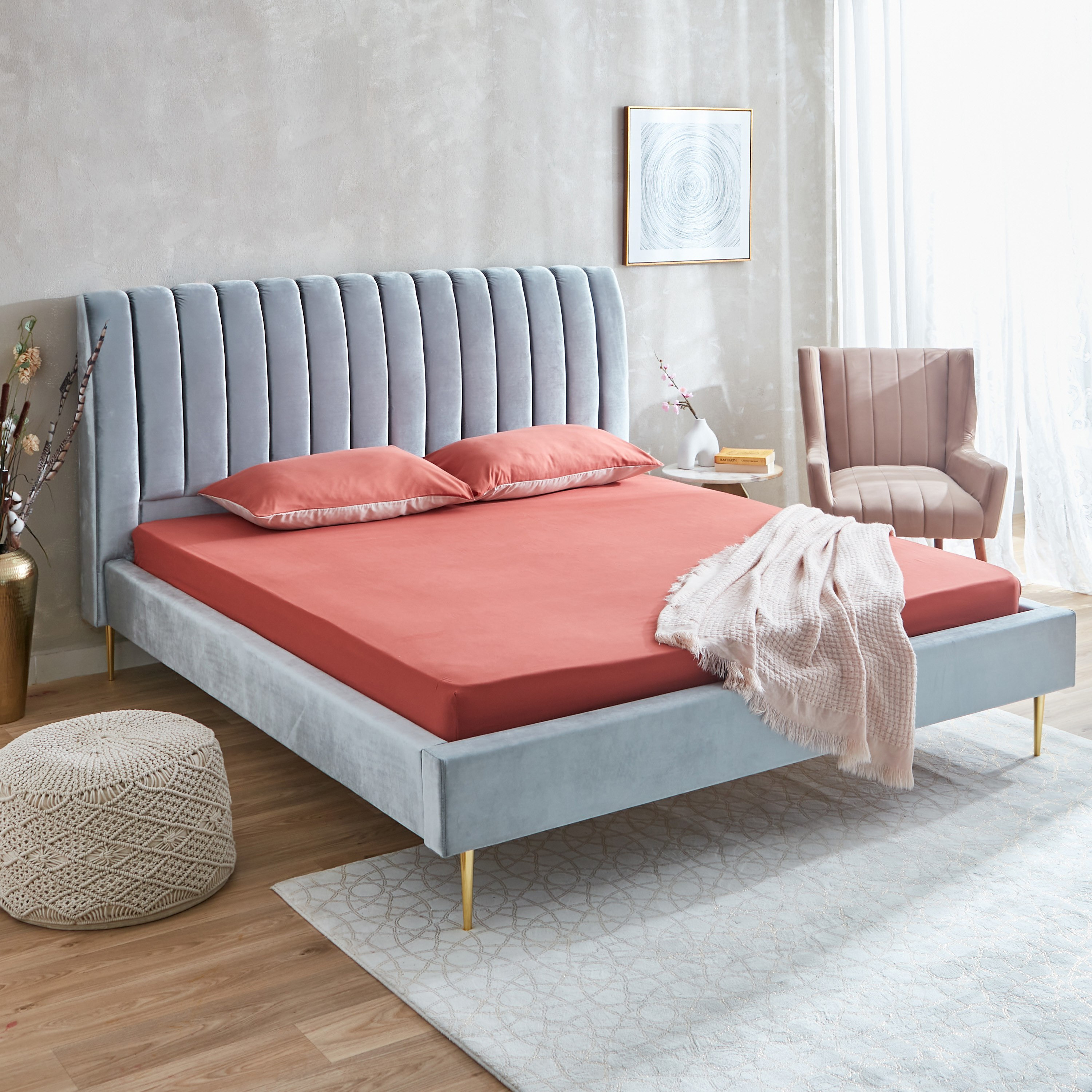 شرشف مطاطي أوليمبيك كوين سادة من الألياف الدقيقة من ديربي- 160 × 200 + 25 سم-hbxhomeware-hbxbedroom-image-8