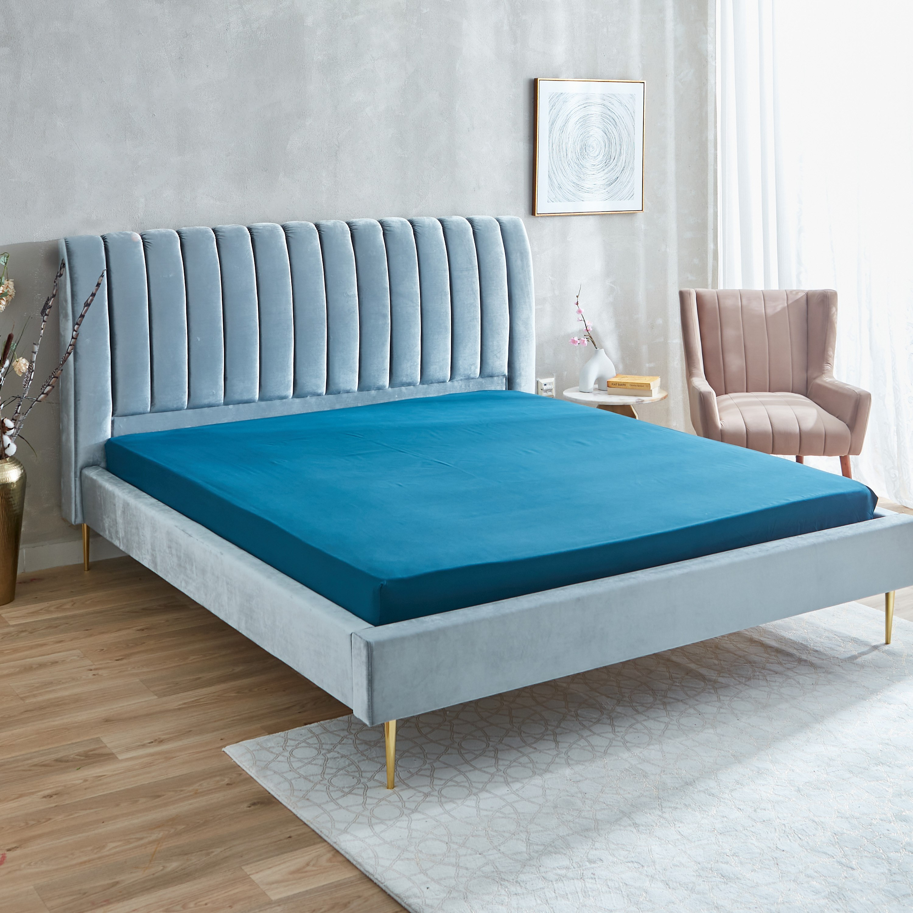 شرشف مطاطي من الألياف الدقيقة من ديربي أوليمبيك - 160 × 200 + 25 سم-hbxhomeware-hbxbedroom-image-1