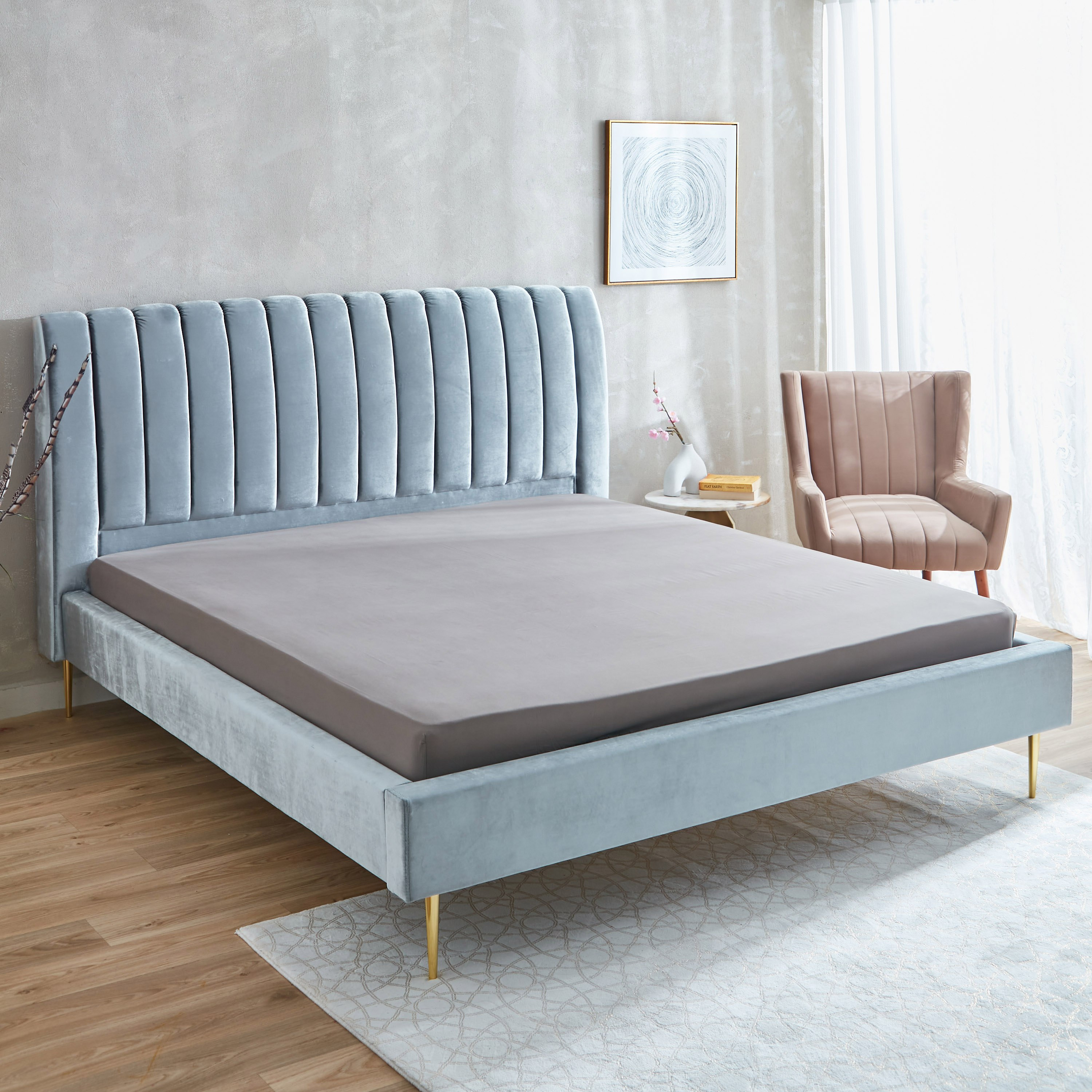 Derby Solid Olympic Queen Microfibre Fitted Sheet - 160x200+25 cm-hbxhomeware-bedding-fittedsheets-image-1