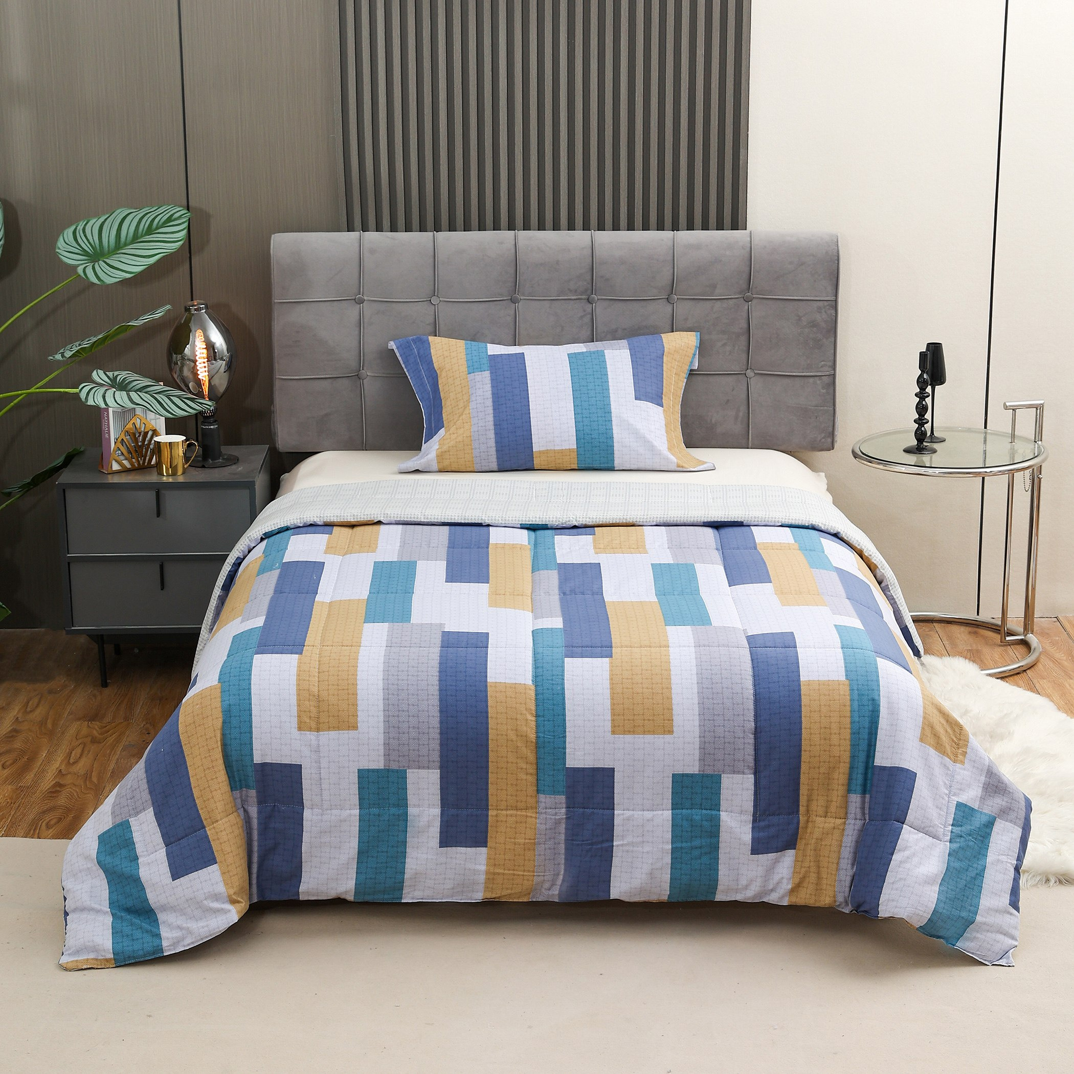 طقم لحاف توين من قطعتين قطن بطبعات من فيرونا سانتيسا - 160x220 سم-hbxhomeware-hbxdecorandfurnishings-image-1