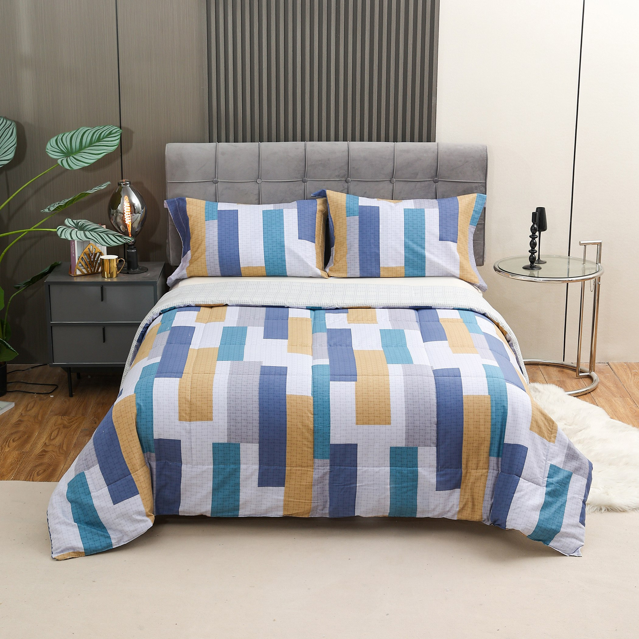 طقم لحاف كينج 3 قطع قطن بطبعات من فيرونا سانتيسا - 220x240 سم-hbxhomeware-hbxdecorandfurnishings-image-3
