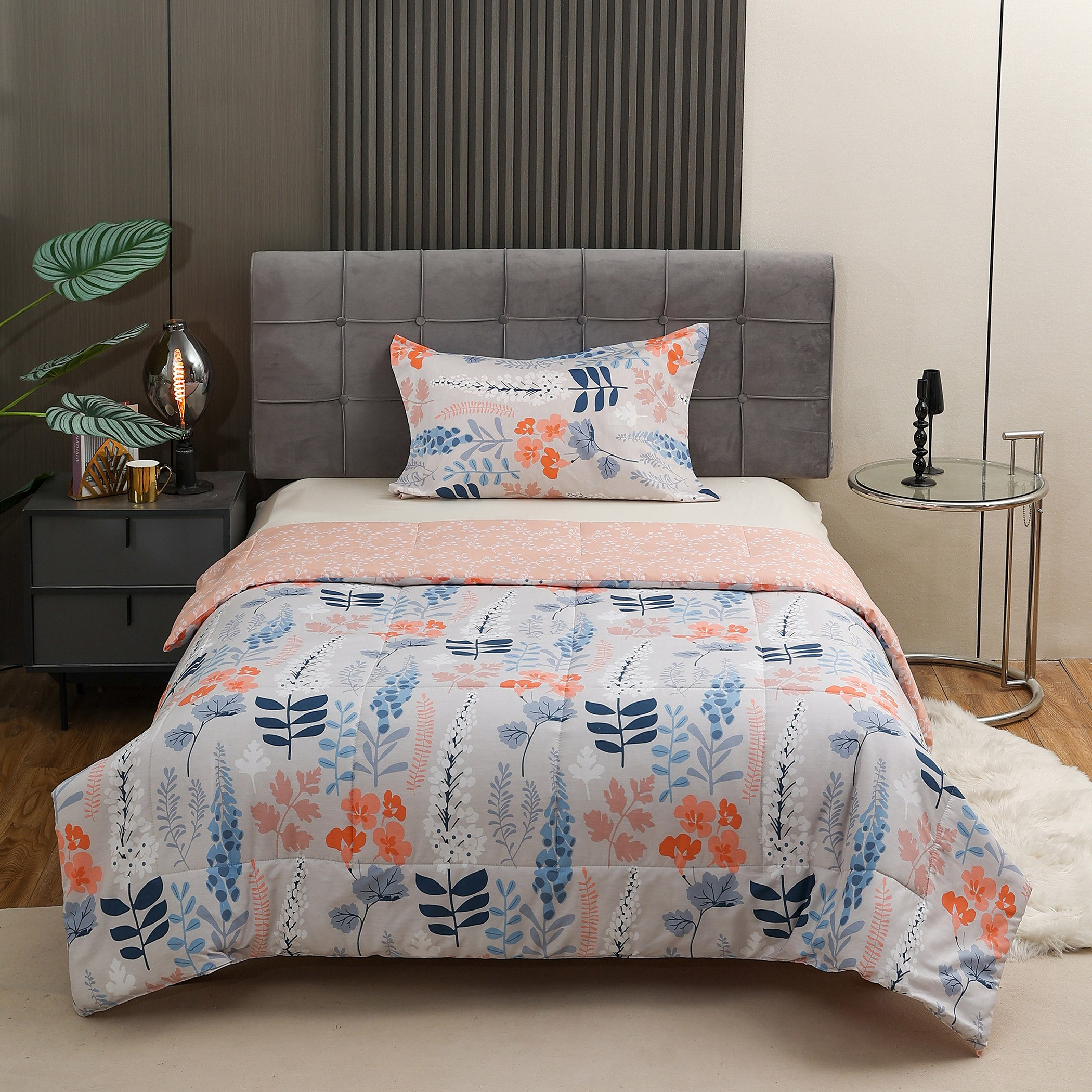 طقم لحاف فردي من قطعتين قطن بطبعات من فيرونا نوفيا - 135x220 سم-hbxhomeware-hbxdecorandfurnishings-image-1