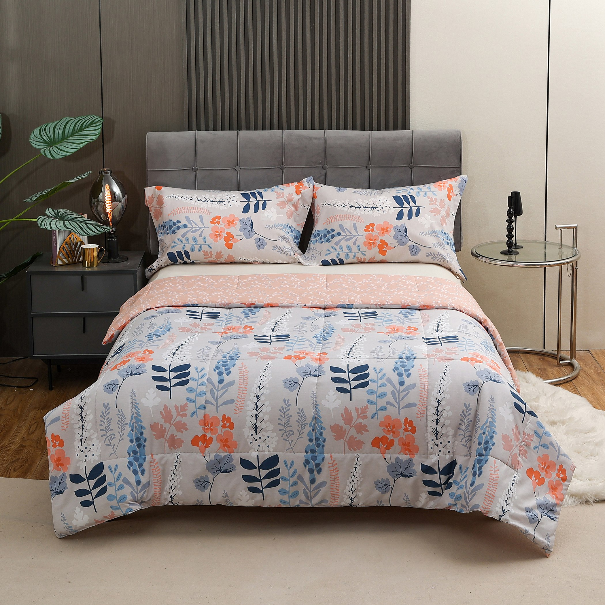طقم لحاف كوين 3 قطع قطن بطبعات من فيرونا نوفيا - 200x240 سم-hbxhomeware-hbxdecorandfurnishings-image-1