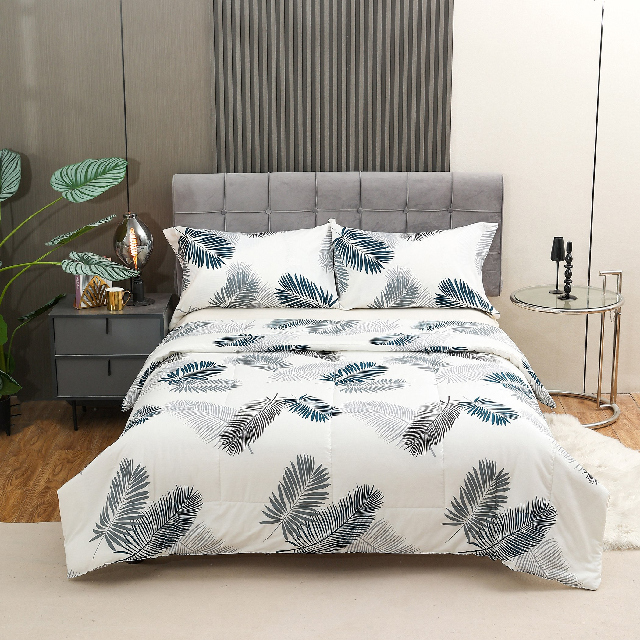 طقم لحاف كوين 3 قطع قطن بطبعات من فيرونا سيرين - 200x240 سم-hbxhomeware-hbxdecorandfurnishings-image-5