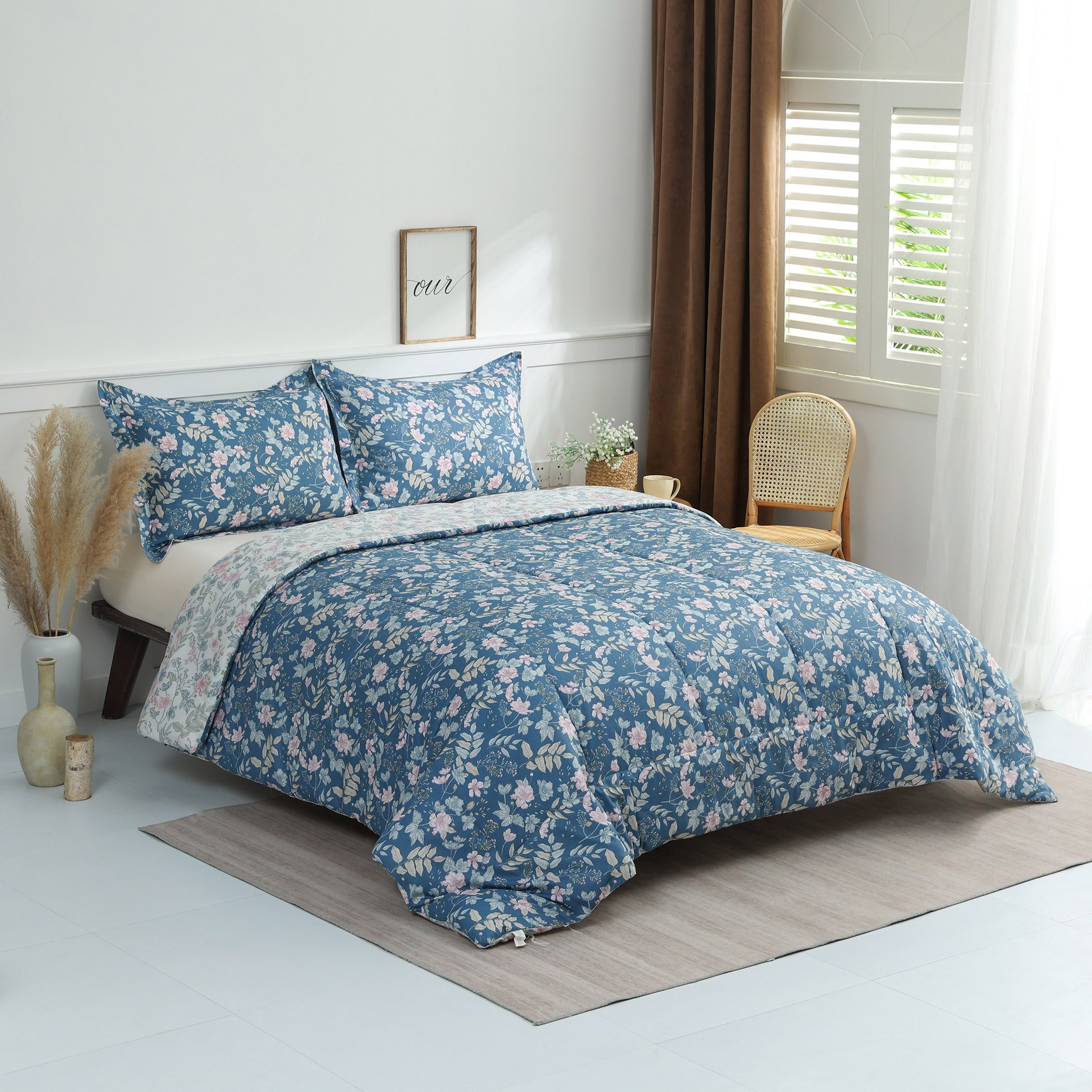 طقم لحاف كينج 3 قطع قطن بطبعات من فيرونا إيمالا - 220x240 سم-hbxhomeware-hbxdecorandfurnishings-image-1