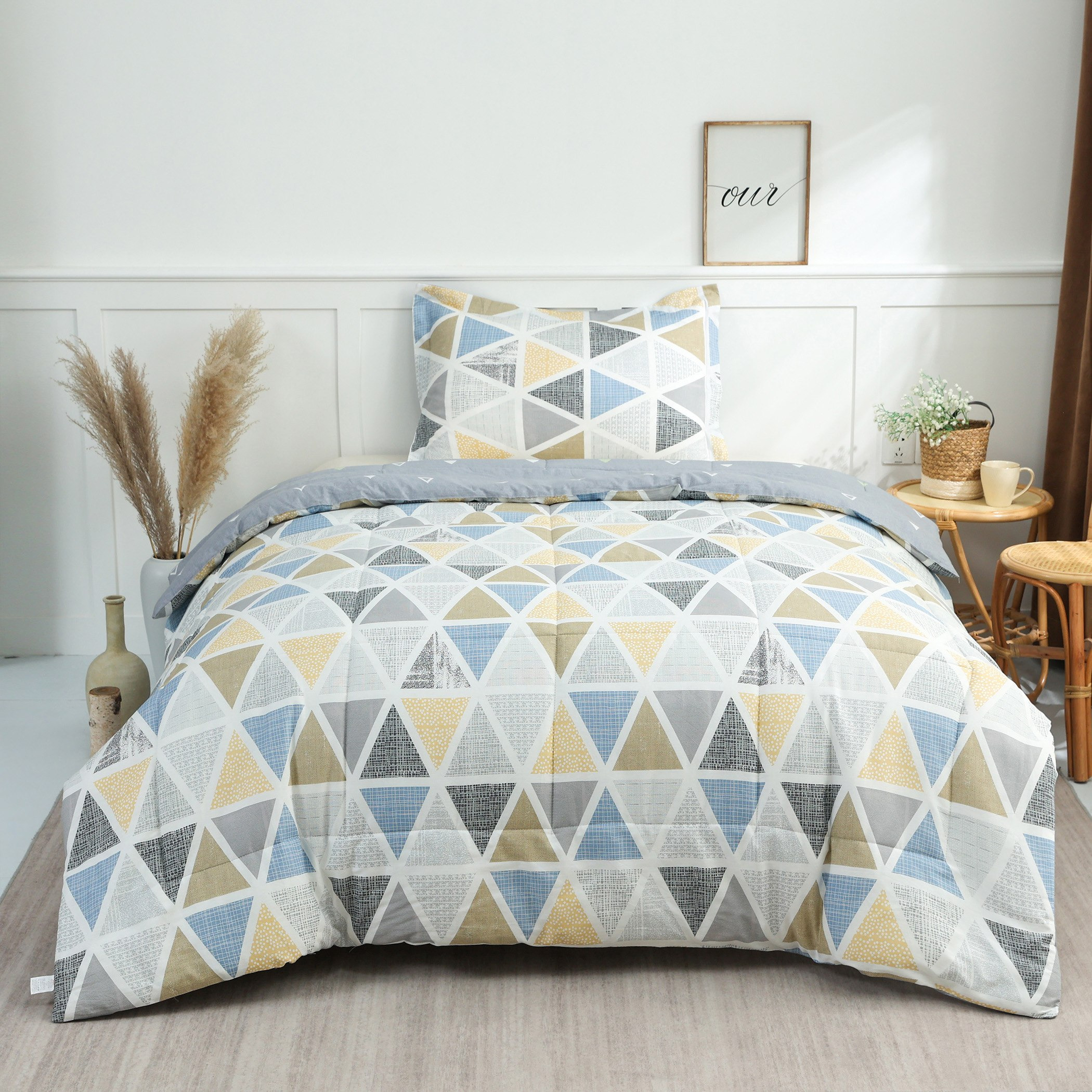طقم لحاف فردي من قطعتين قطن بطبعات من فيرونا لانا - 135x220 سم-hbxhomeware-hbxdecorandfurnishings-image-2