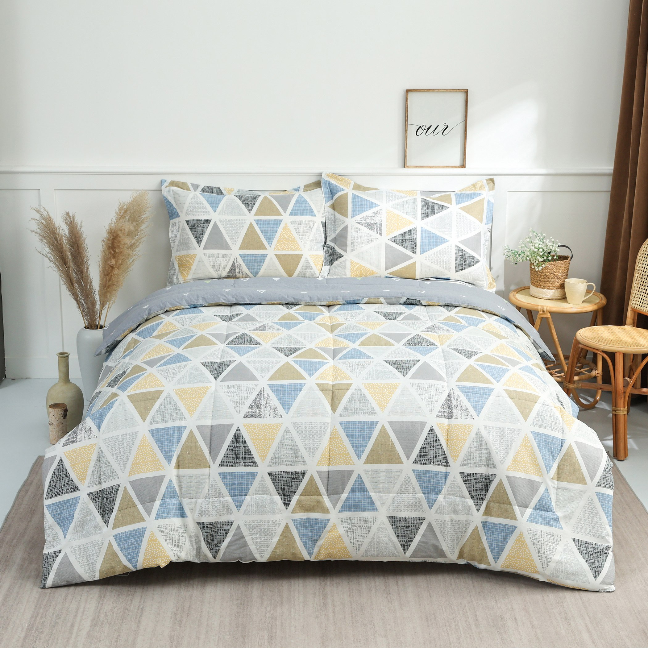 طقم لحاف كوين 3 قطع قطن بطبعات من فيرونا لانا - 200x240 سم-hbxhomeware-hbxdecorandfurnishings-image-2
