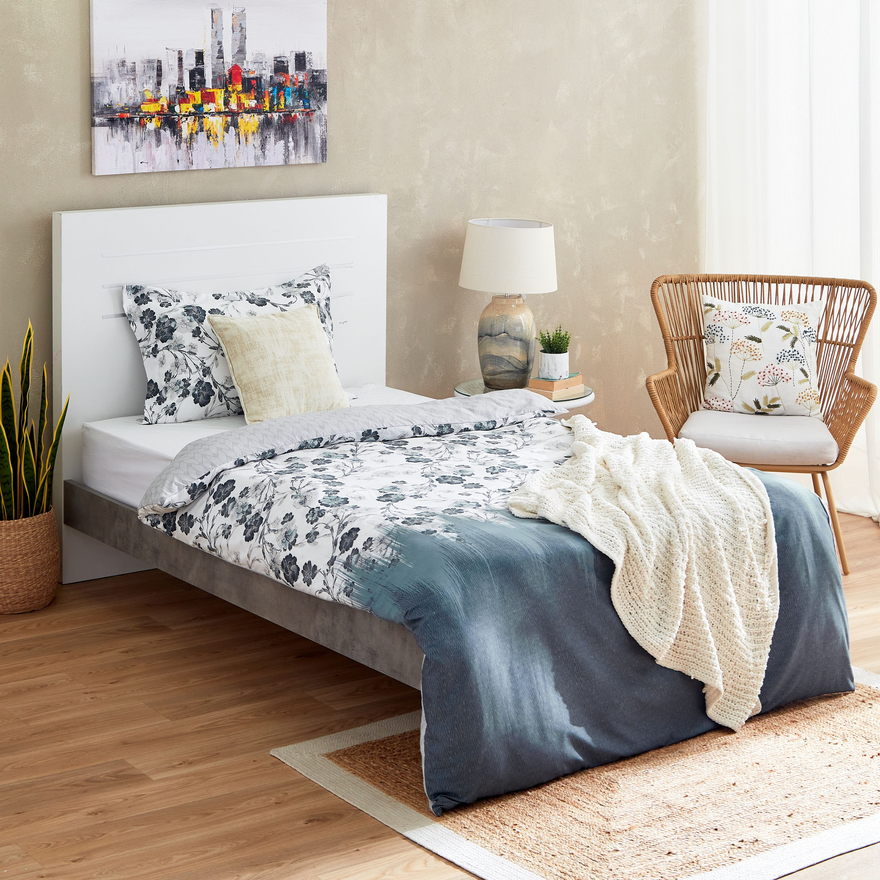 طقم غطاء لحاف فردي من الألياف الدقيقة قطعتين بطبعات من بوسي - 135x200 سم-hbxhomeware-hbxdecorandfurnishings-image-9