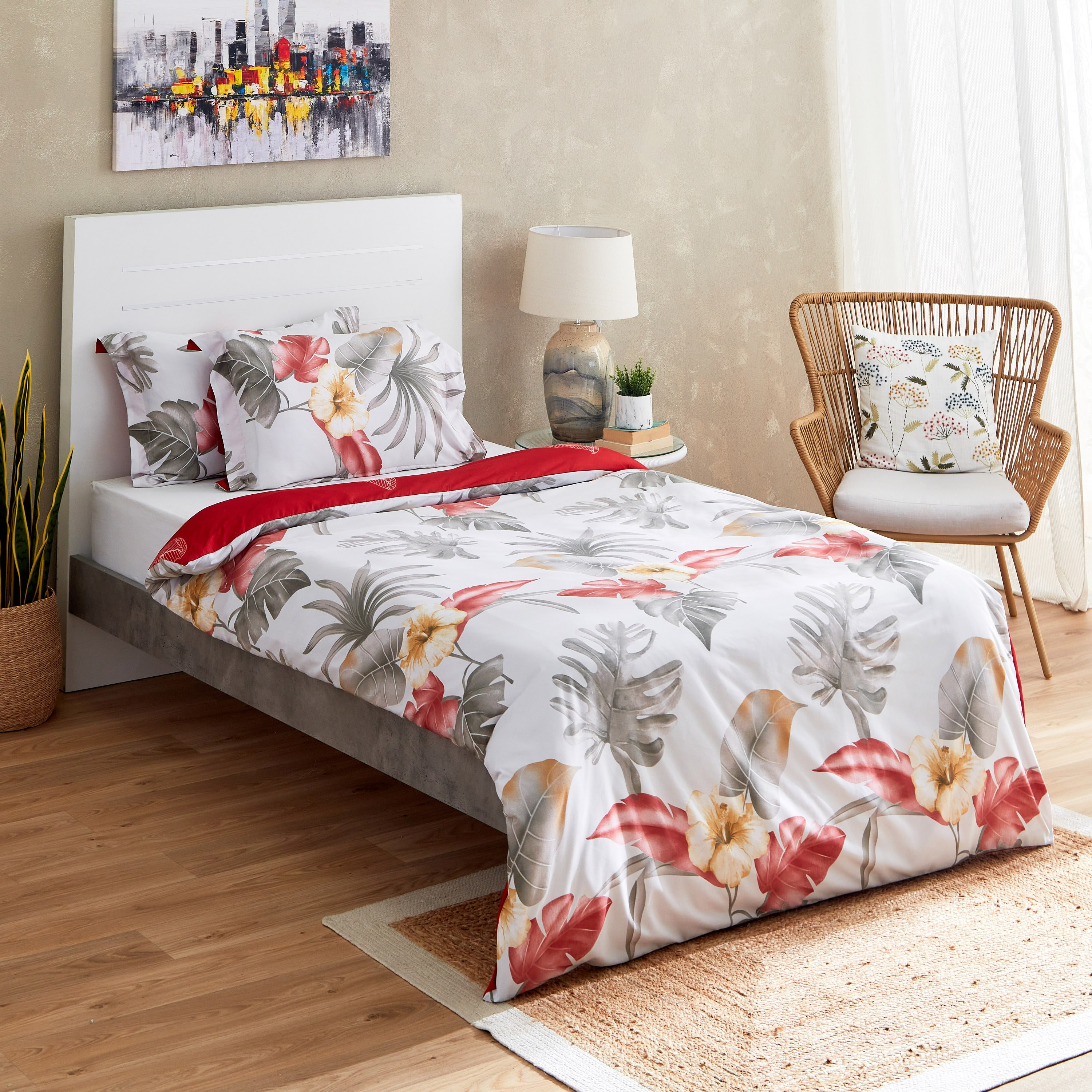 طقم غطاء لحاف مزدوج ألياف دقيقة 3 قطع بطبعات من باهاماس - 150x220 سم-PROMO_HB_AE_B1G1_250925-image-1