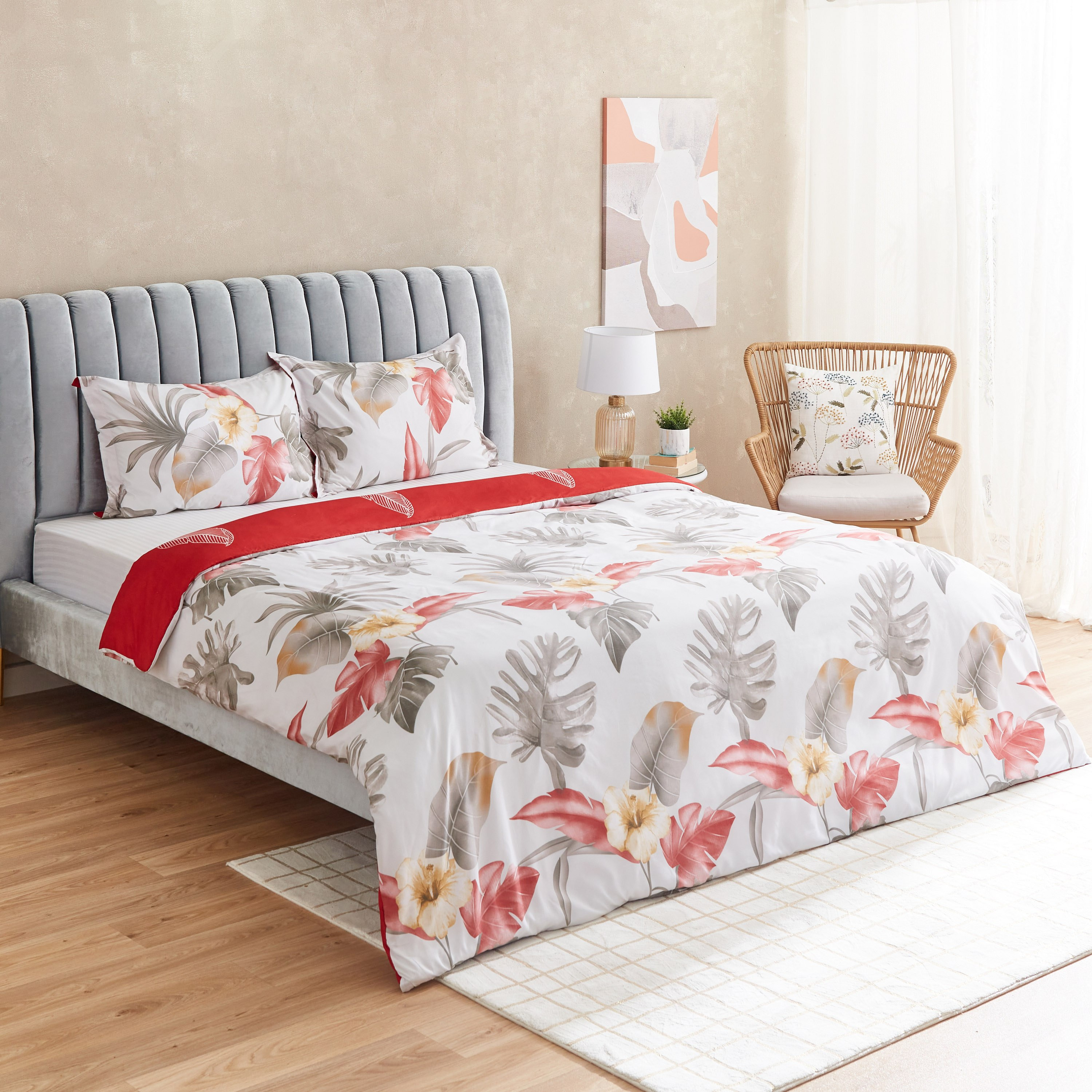 طقم غطاء لحاف كينج ألياف دقيقة 3 قطع بطبعات من باهاماس - 220x220 سم-hbxhomeware-bedding-duvetcovers-image-1