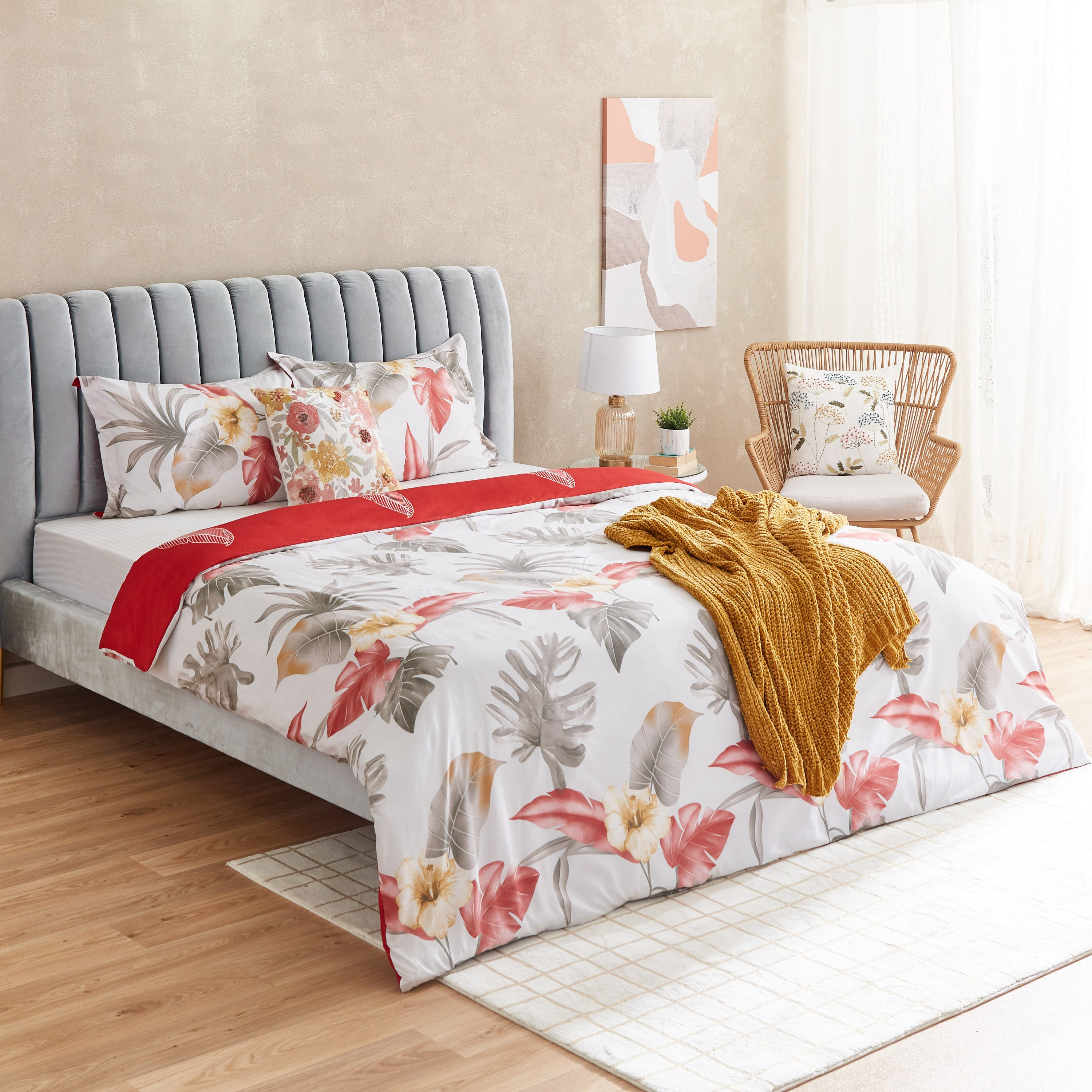 طقم غطاء لحاف كينج ألياف دقيقة 3 قطع بطبعات من باهاماس - 220x220 سم-hbxhomeware-bedding-duvetcovers-image-9