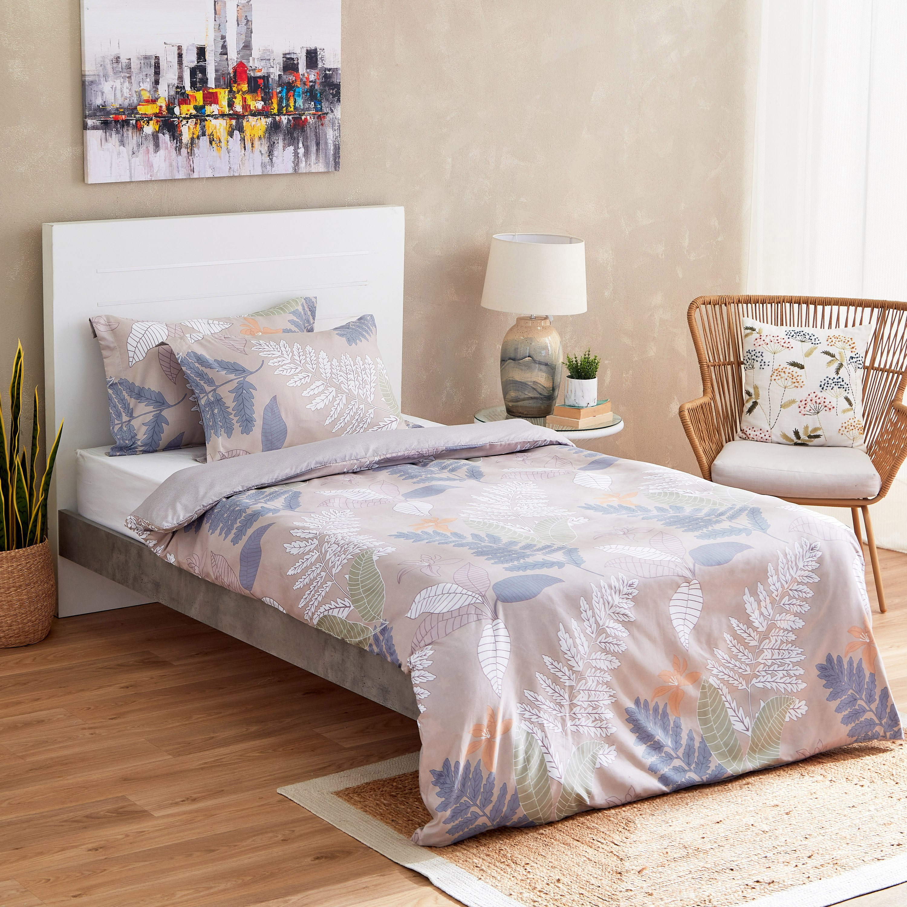 Basal 3-Piece Printed Microfibre Twin Duvet Cover Set - 150x220 cm-PROMO_HB_AE_B1G1_250925-image-1