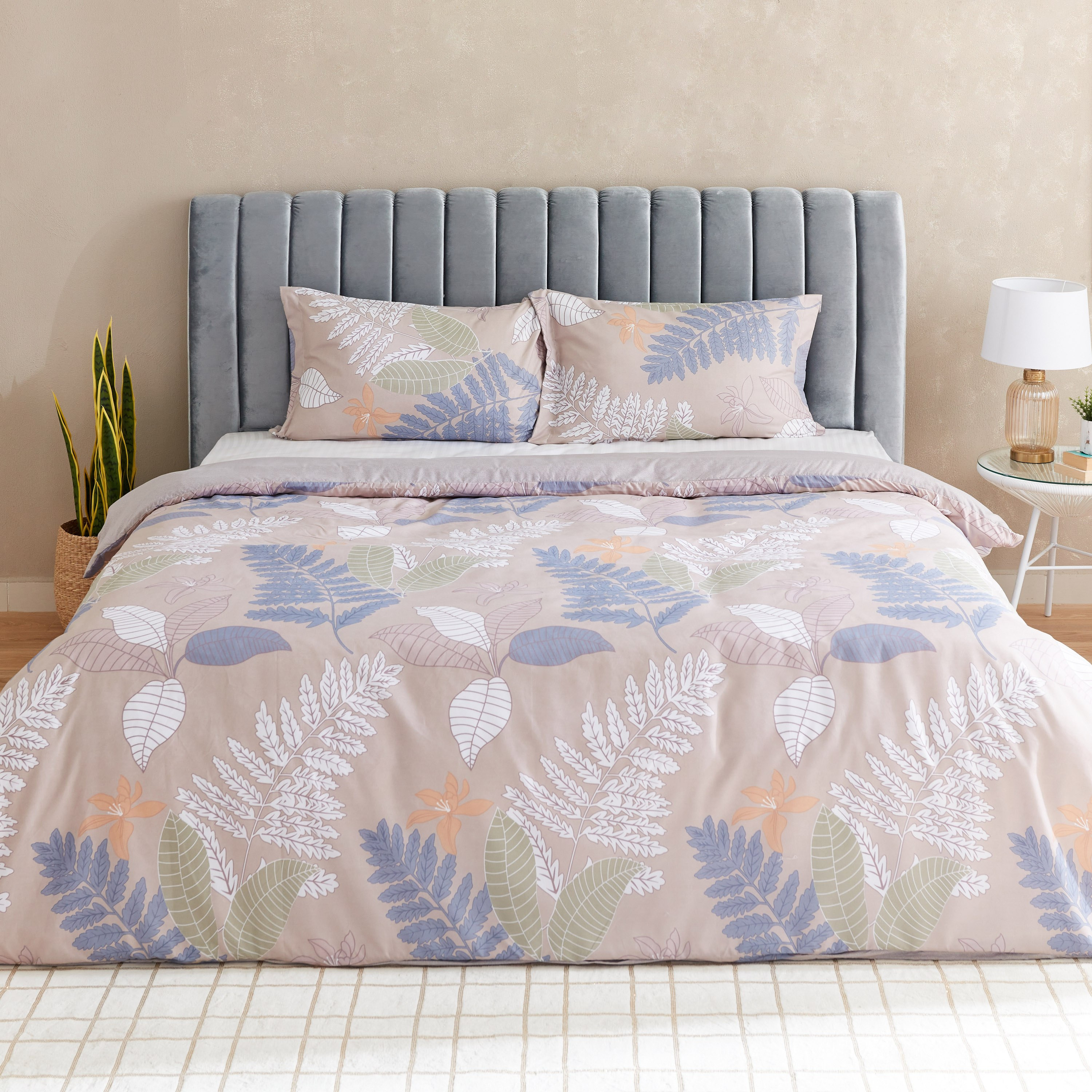 طقم غطاء لحاف سوبر كينج من الألياف الدقيقة 3 قطع بطبعات من باسل - 220x240 سم-hbxhomeware-bedding-duvetcovers-image-2