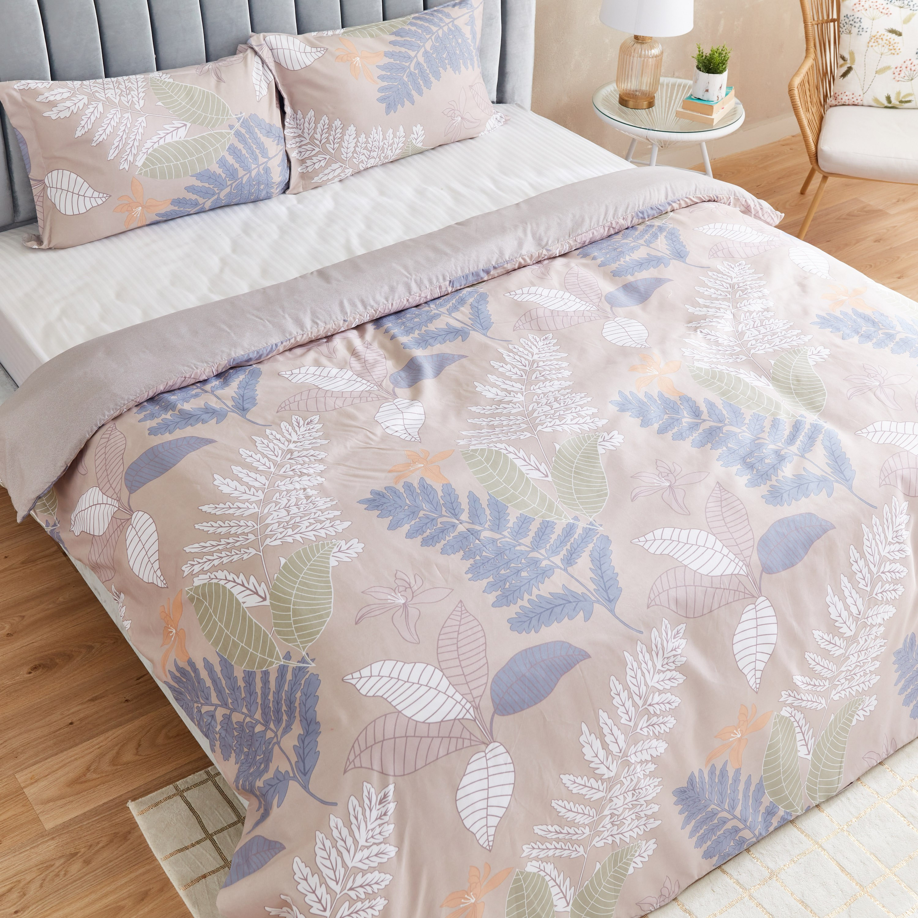 طقم غطاء لحاف سوبر كينج من الألياف الدقيقة 3 قطع بطبعات من باسل - 220x240 سم-hbxhomeware-bedding-duvetcovers-image-4