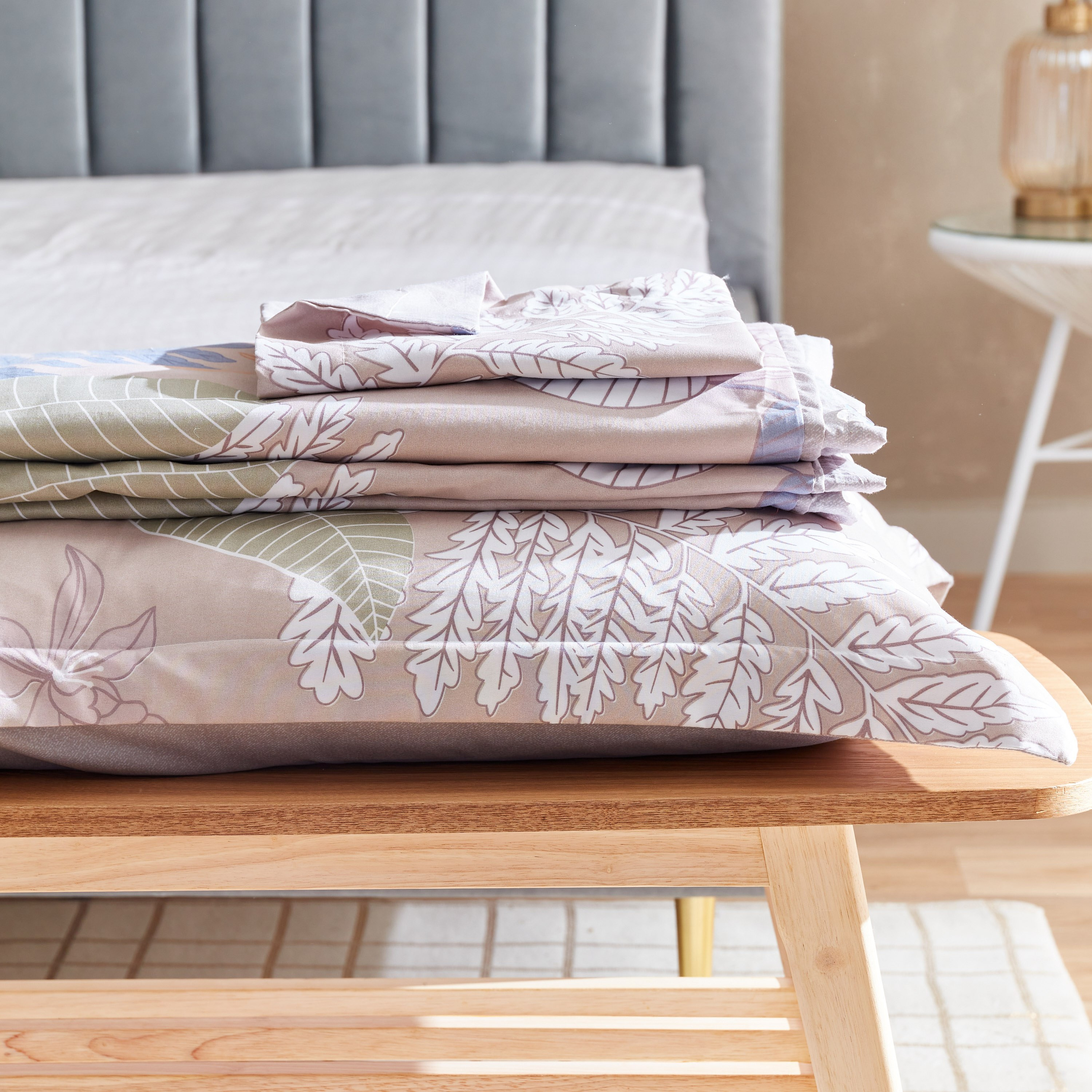 طقم غطاء لحاف سوبر كينج من الألياف الدقيقة 3 قطع بطبعات من باسل - 220x240 سم-hbxhomeware-bedding-duvetcovers-image-8