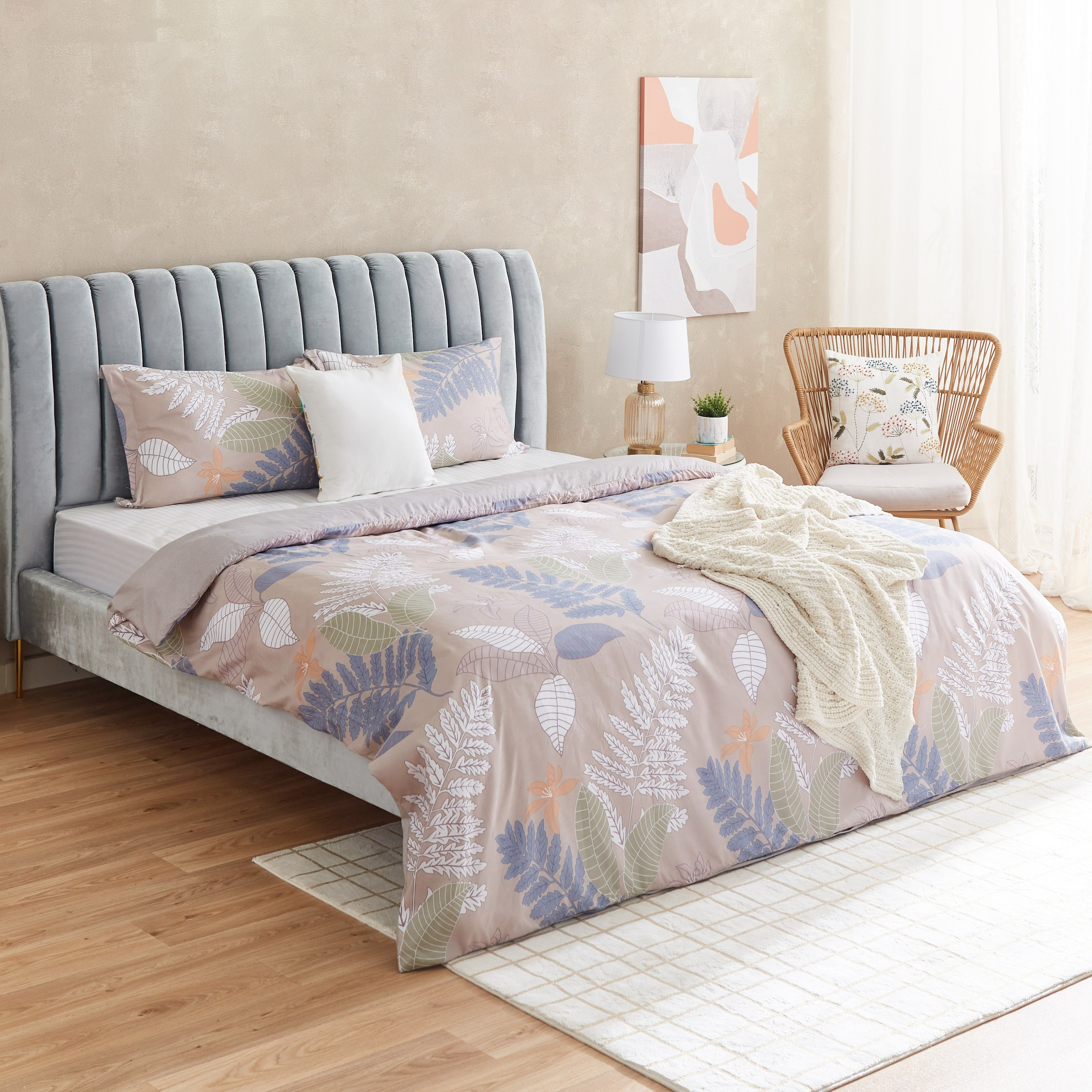 طقم غطاء لحاف سوبر كينج من الألياف الدقيقة 3 قطع بطبعات من باسل - 220x240 سم-hbxhomeware-bedding-duvetcovers-image-9