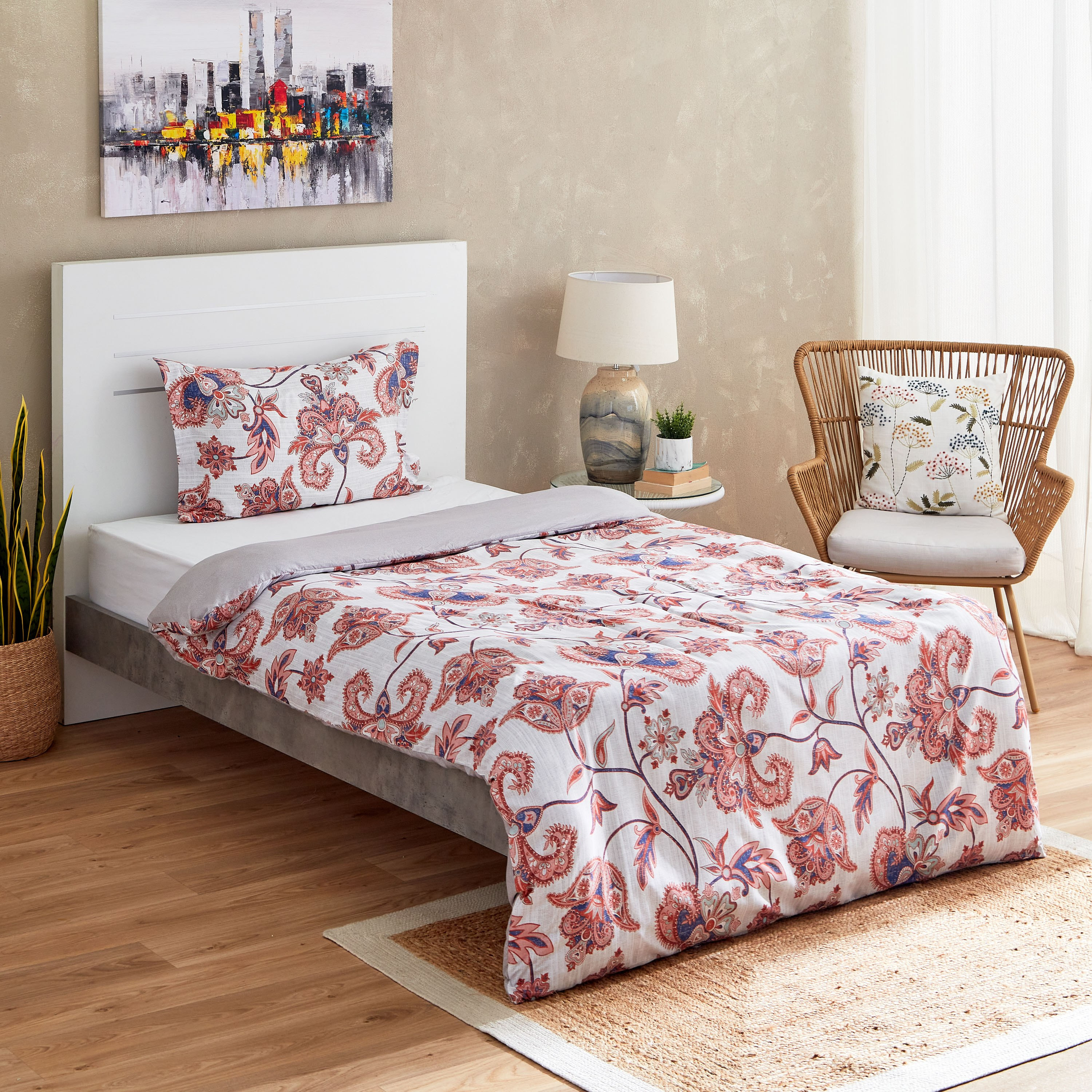 Chintzy 2-Piece Printed Microfibre Single Duvet Cover Set - 135x200 cm-hbxhomeware-hbxdecorandfurnishings-image-1