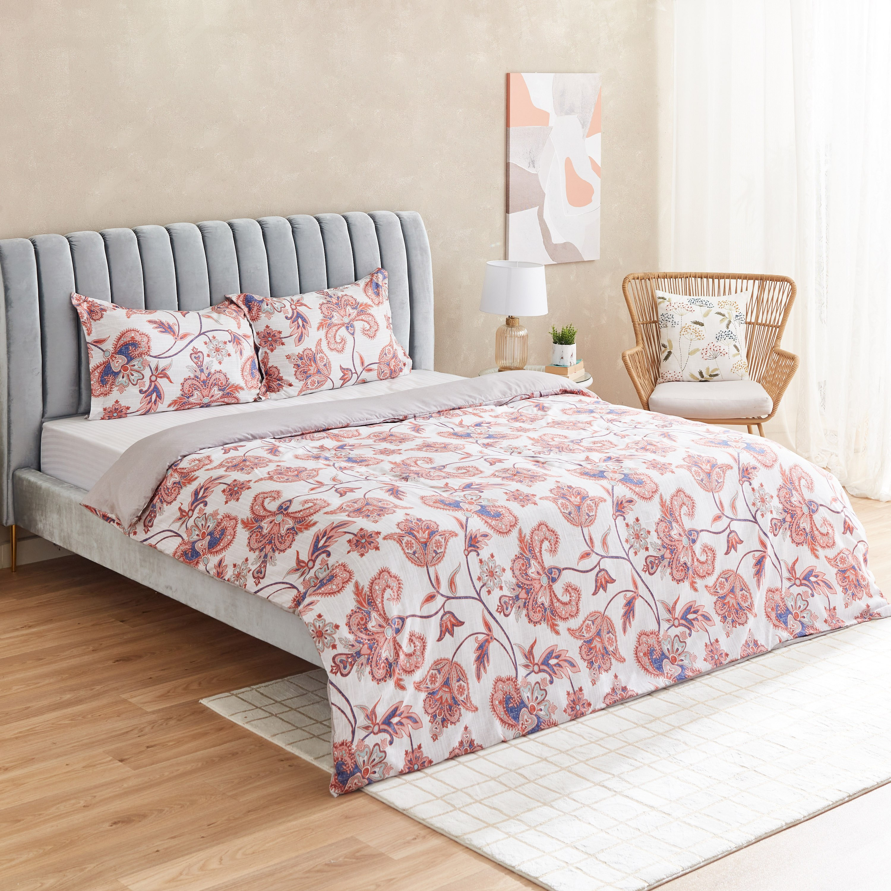 طقم غطاء لحاف سوبر كينج من الألياف الدقيقة 3 قطع بطبعات من شنتزي - 220x240 سم-hbxhomeware-bedding-duvetcovers-image-1