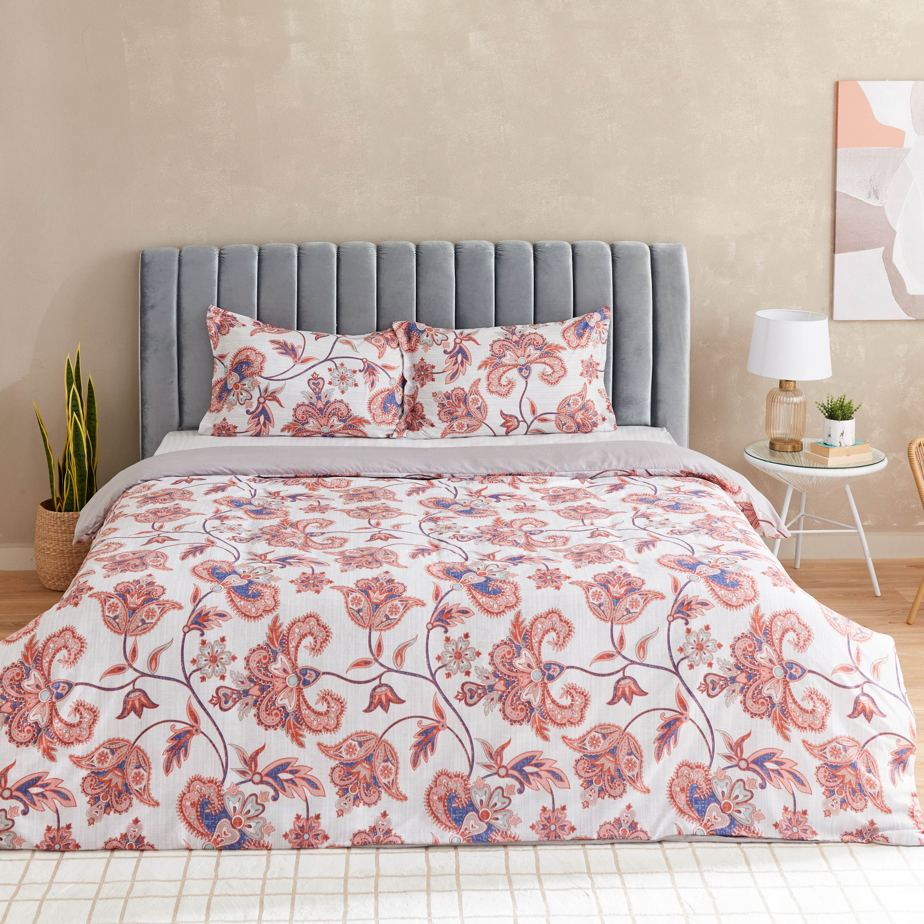 طقم غطاء لحاف سوبر كينج من الألياف الدقيقة 3 قطع بطبعات من شنتزي - 220x240 سم-hbxhomeware-bedding-duvetcovers-image-2