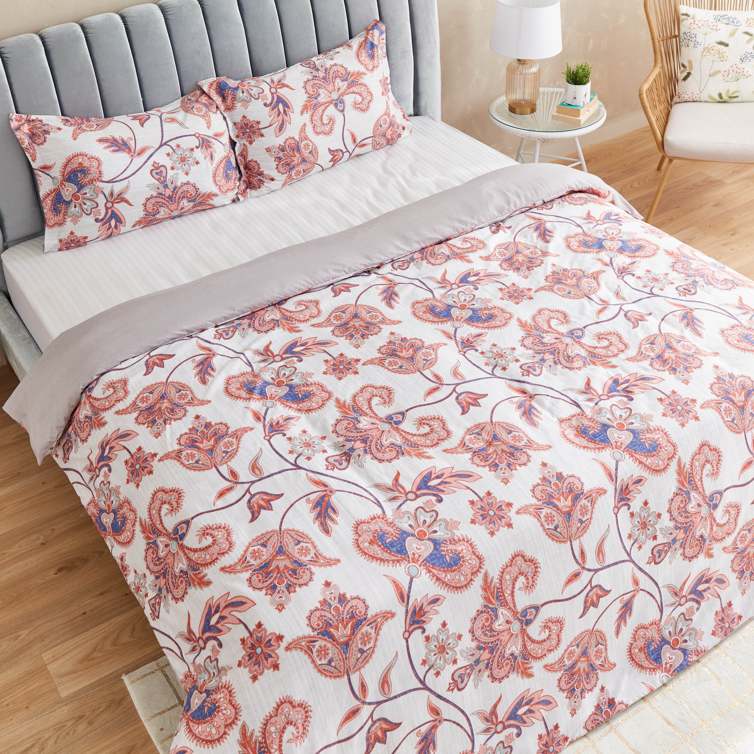 طقم غطاء لحاف سوبر كينج من الألياف الدقيقة 3 قطع بطبعات من شنتزي - 220x240 سم-hbxhomeware-bedding-duvetcovers-image-3