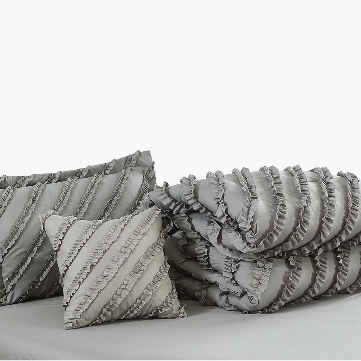 Tuhin 10-Piece Frill Microfibre Super King Comforter Set - 240x240 cm-hbxhomeware-hbxdecorandfurnishings-image-2