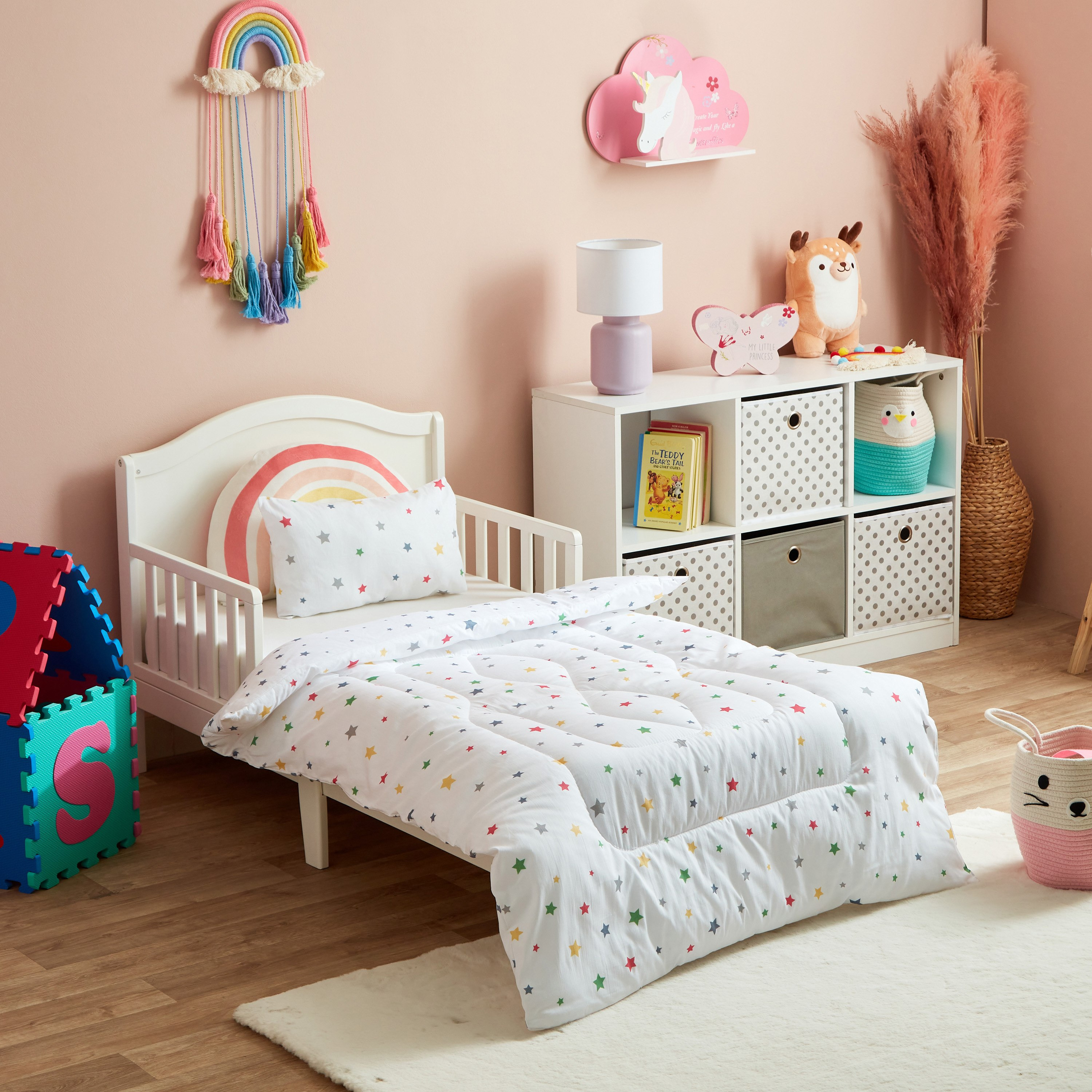 طقم لحاف قطن قطعتين بتصميم نجوم من ليام كاباس - 100x140 سم-hbxhomeware-hbxkidsandyouth-image-1