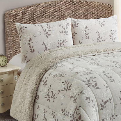 Pilvi 2-Piece Botanic Printed Flannel Twin Comforter Set - 150x220 cms