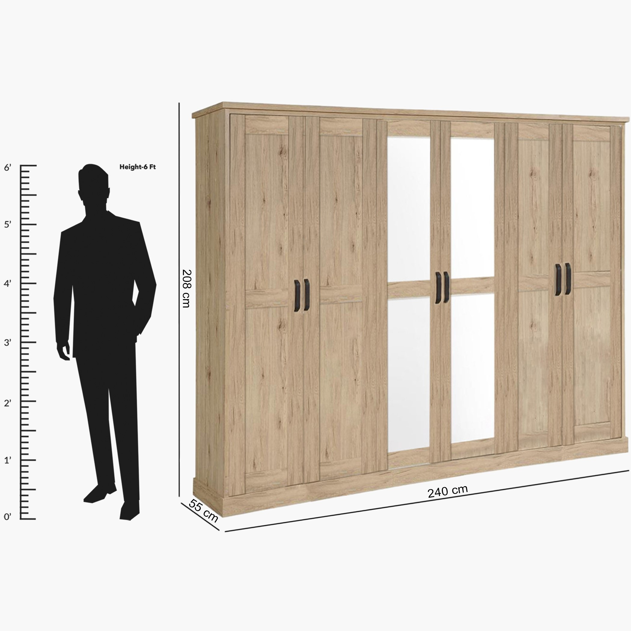 خزانة ملابس 6 أبواب بمرآة من غلاسكو-hbxfurniture-wardrobes-image-4