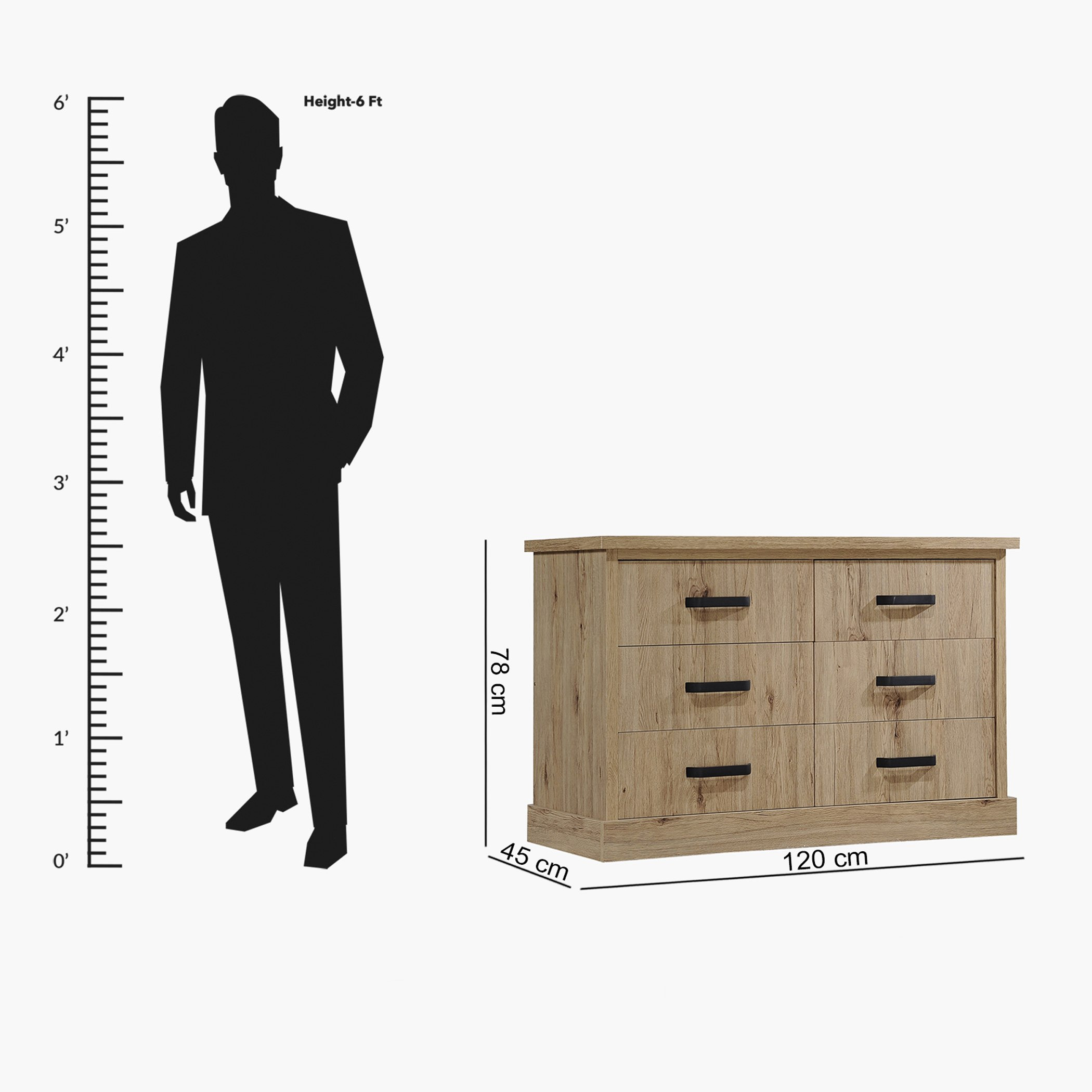 طاولة تزيين ماستر 6 أدراج دون مرآة من غلاسكو-hbxfurniture-bedroom-dressersandmirrors-image-5