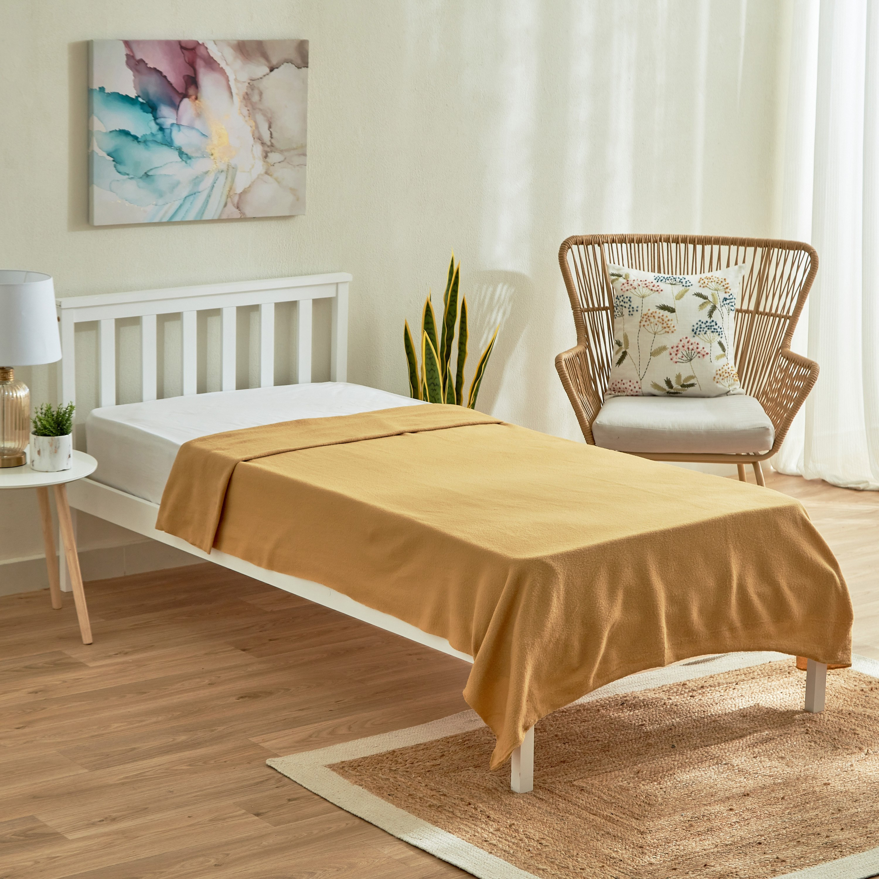 بطانية صوف بولار مزدوجة سادة من أتلانتا - 150x200 سم-hbxhomeware-hbxbedroom-image-1