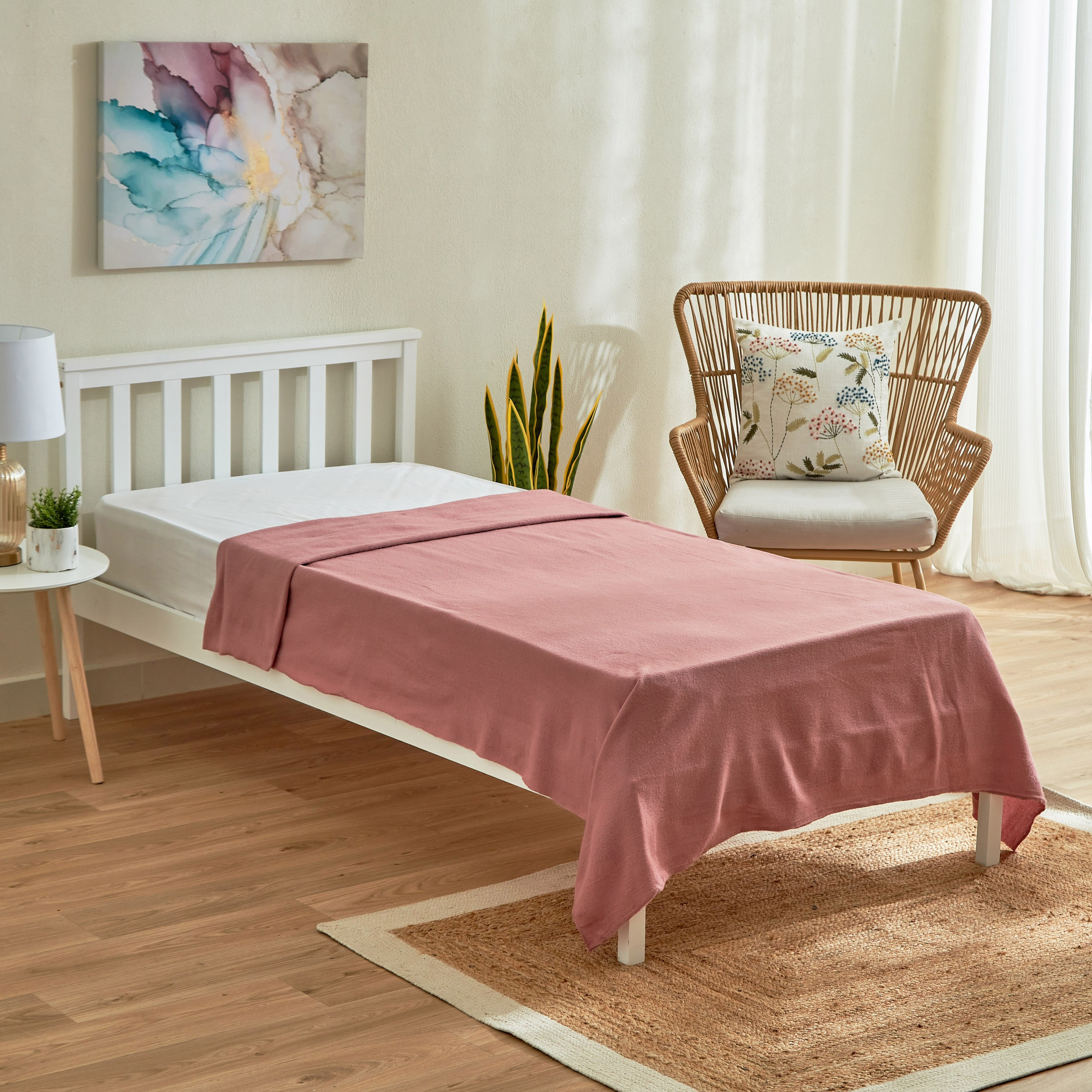 بطانية صوف بولار مزدوجة سادة من أتلانتا - 150x200 سم-hbxhomeware-hbxbedroom-image-1