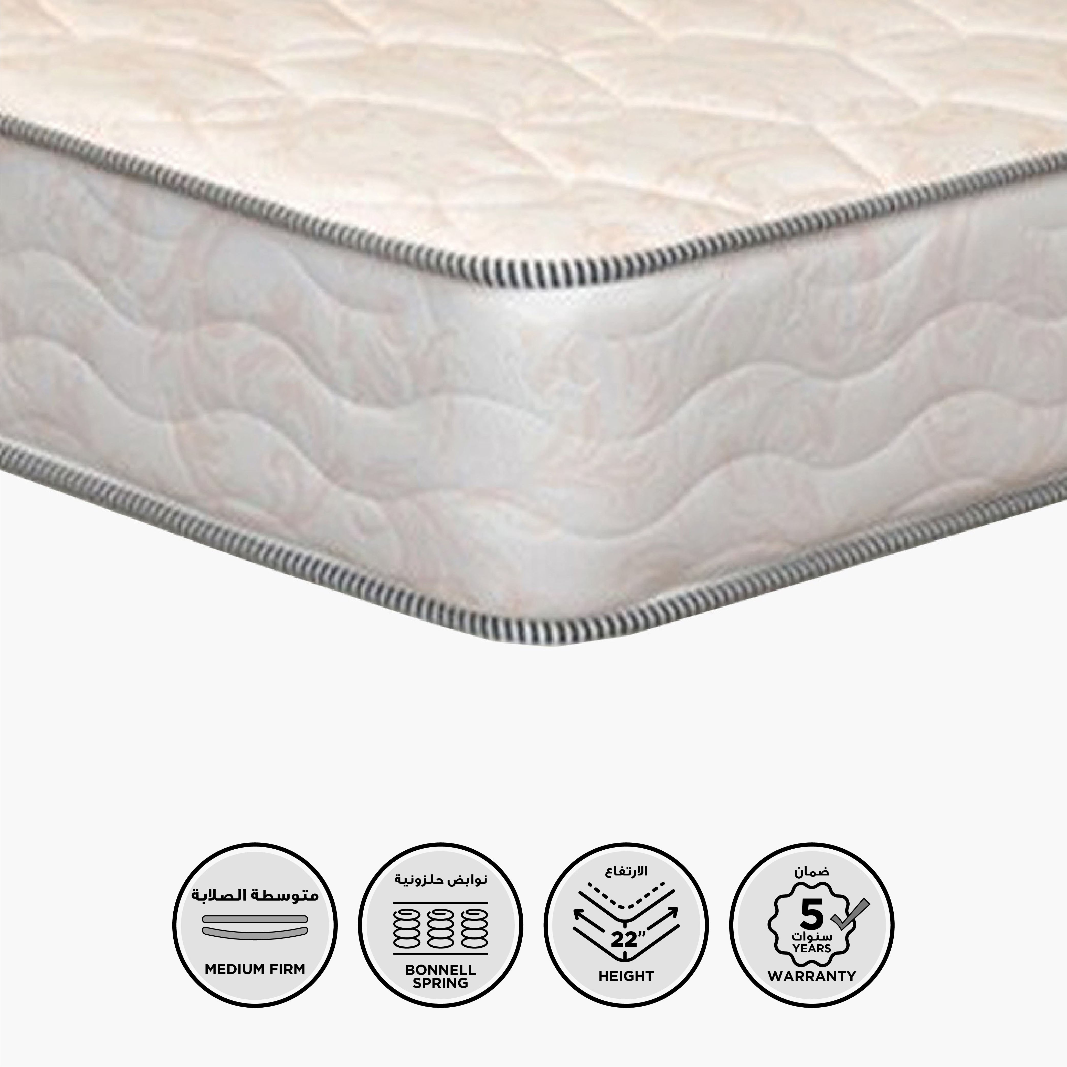 SleepEase iSiesta Medium Firm Bonnell Spring Single Mattress - 90x190x21 cm-hbxfurniture-bedroom-mattresses-single-image-1
