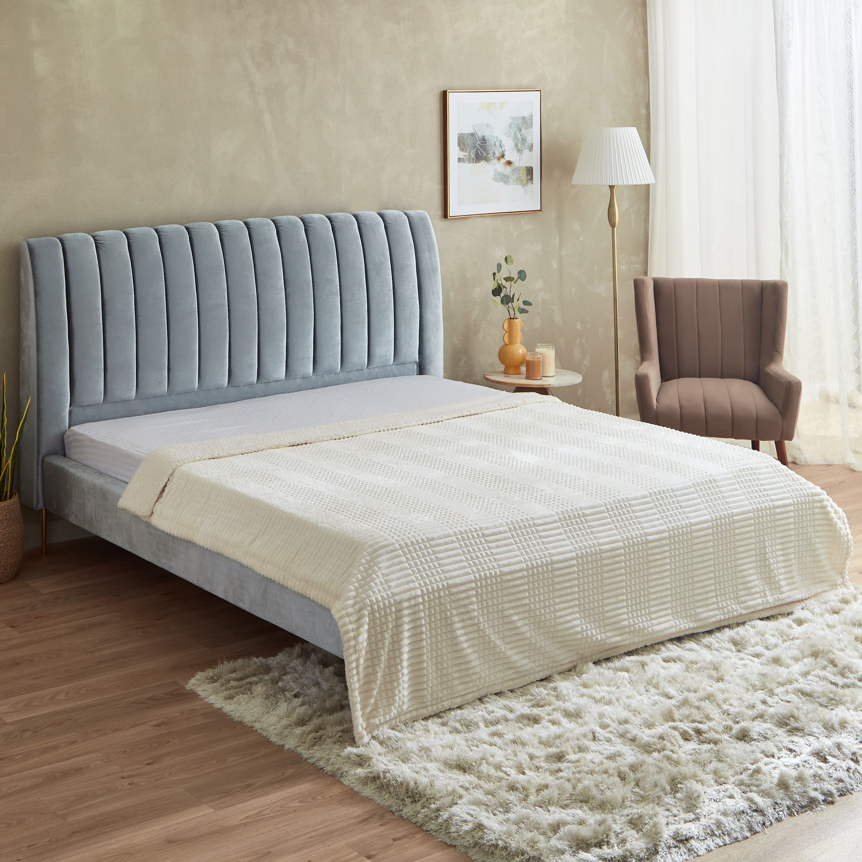 بطانية مزدوجة بطبقة مزدوجة وتصميم ماسي من ألبس - 150x200 سم-hbxhomeware-hbxbedroom-image-1