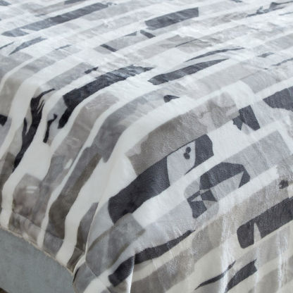 Braxton Rex Printed Flannel Sherpa Queen Blanket - 200x220 cm