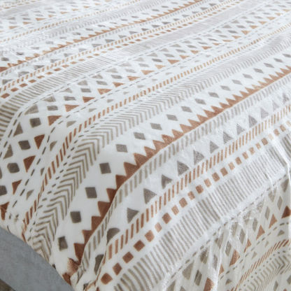 Braxton Samara Printed Flannel Sherpa Twin Blanket - 150x200 cms
