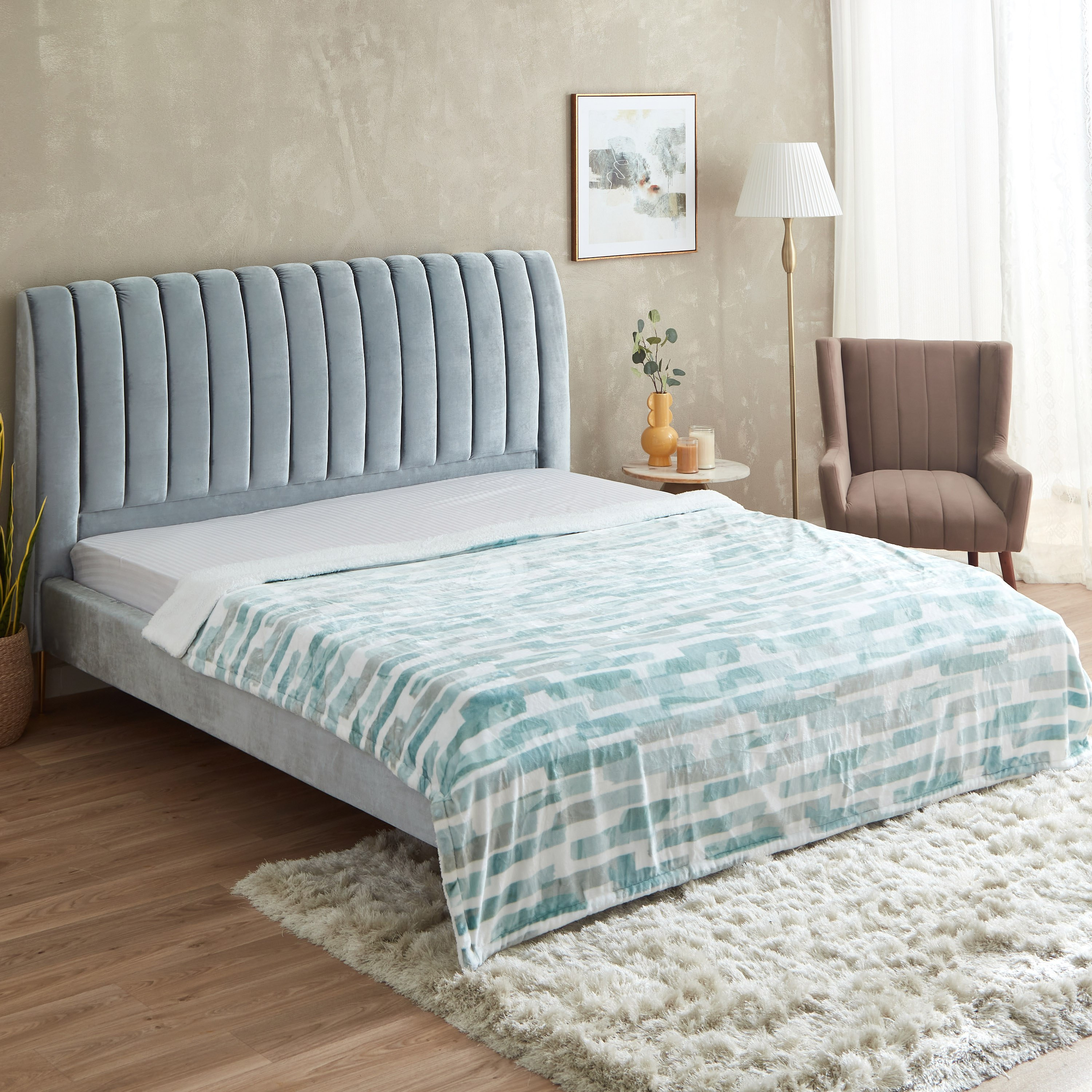 بطانية فلانيل شيربا مزدوجة بطبعات ريكس من براكستون- 150 × 200 سم-hbxhomeware-hbxbedroom-image-1