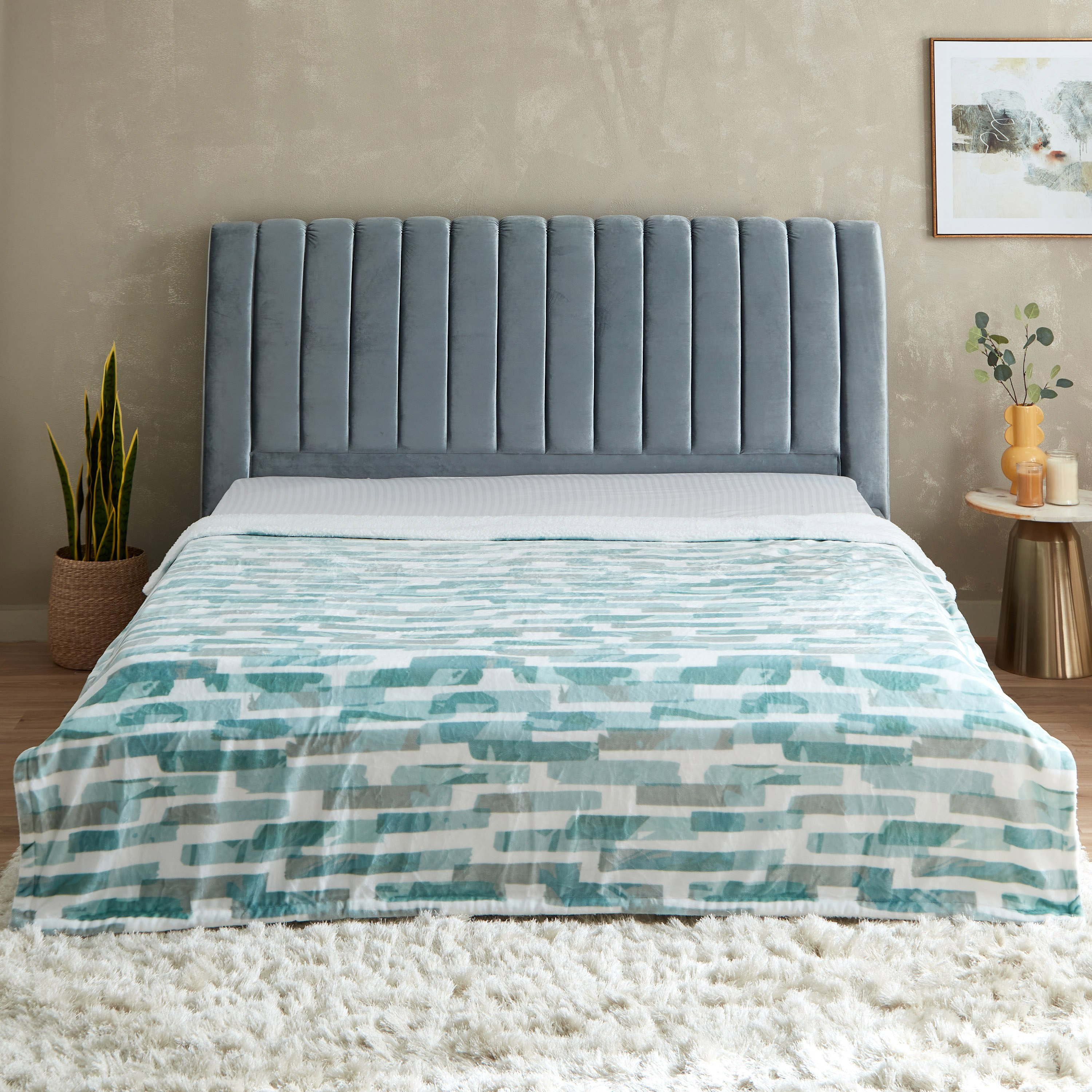 بطانية فلانيل شيربا مزدوجة بطبعات ريكس من براكستون- 150 × 200 سم-hbxhomeware-hbxbedroom-image-2