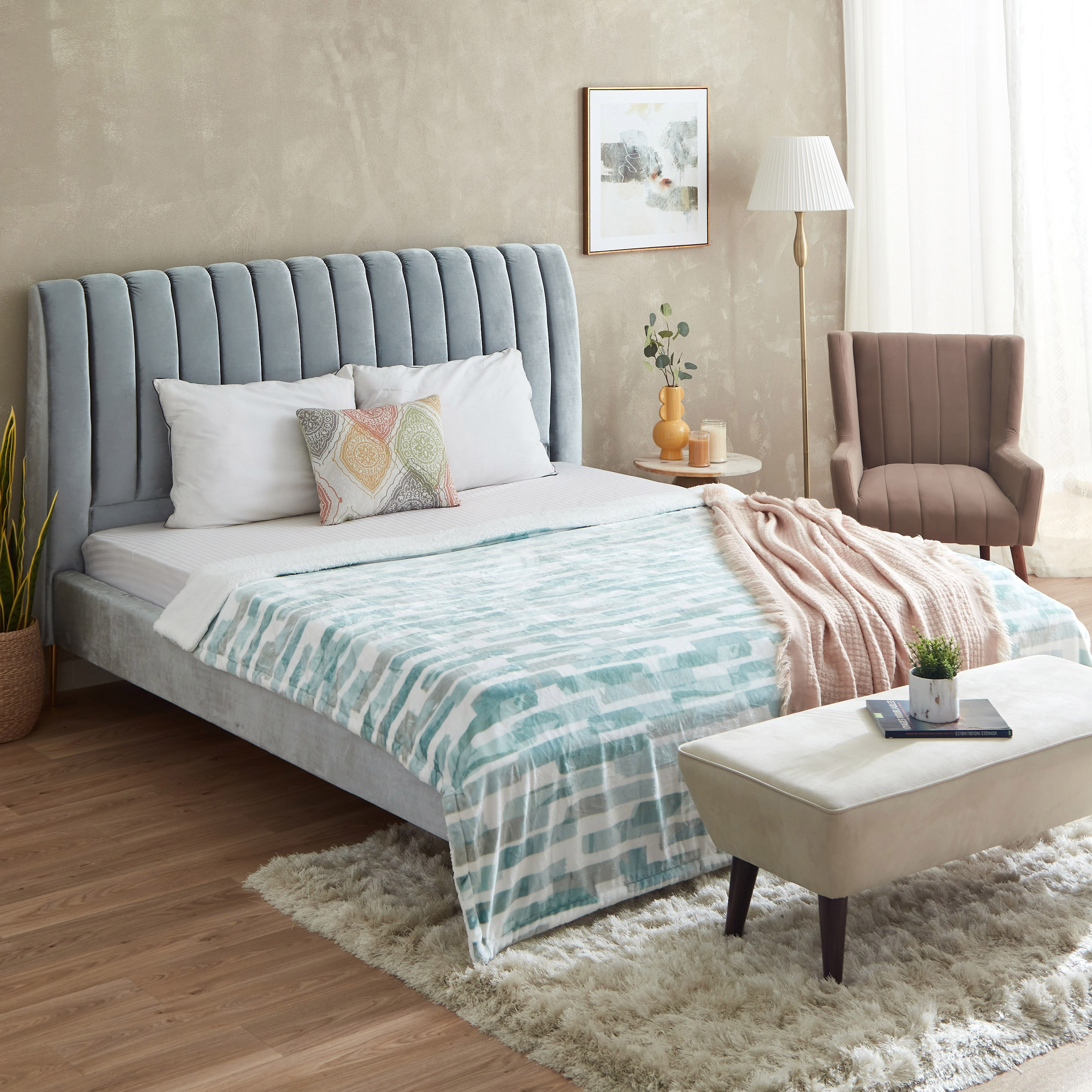 بطانية فلانيل شيربا كوين بطبعات ريكس من براكستون - 200x220  سم-hbxhomeware-hbxbedroom-image-7