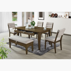 Mocha 6-Seater Dining Set with Bench