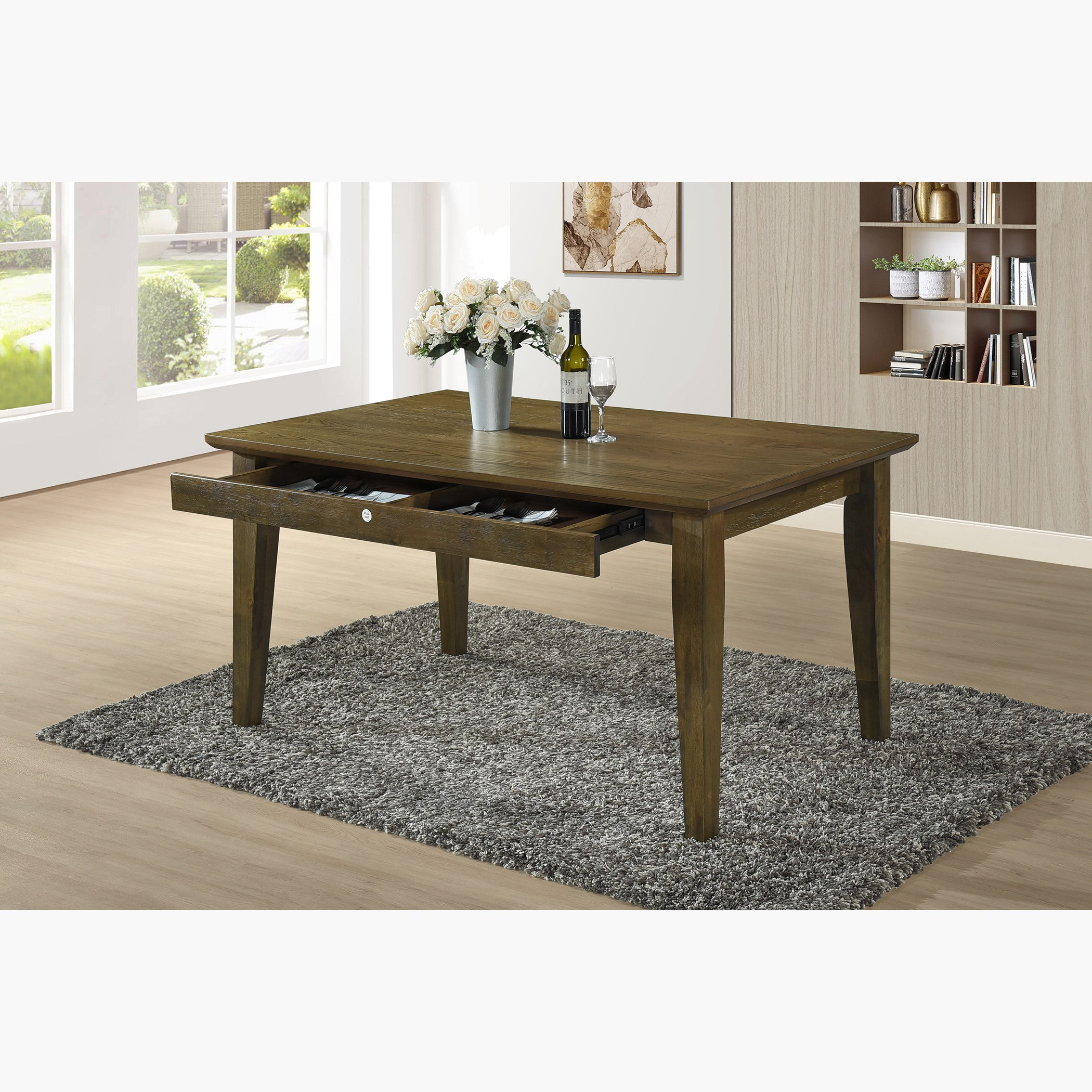 طقم سفرة 6 مقاعد مع مقعد بنش من موكا-hbxfurniture-diningtablesandsets-diningsets-sixseater-image-2