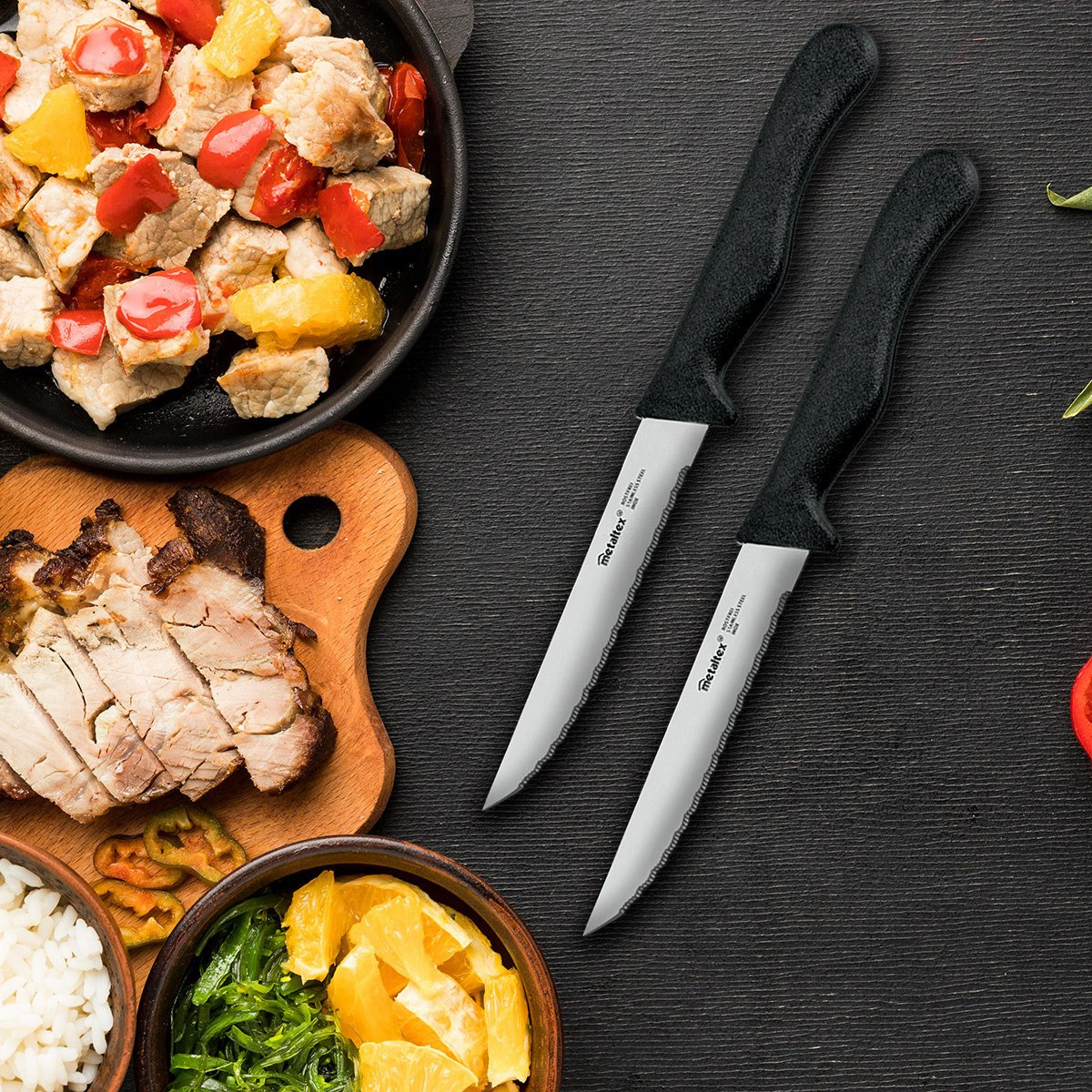 Trendy 2-Piece Basic Steak Knife Set - 21x2x2 cm-hbxhomeware-hbxkitchen-image-1