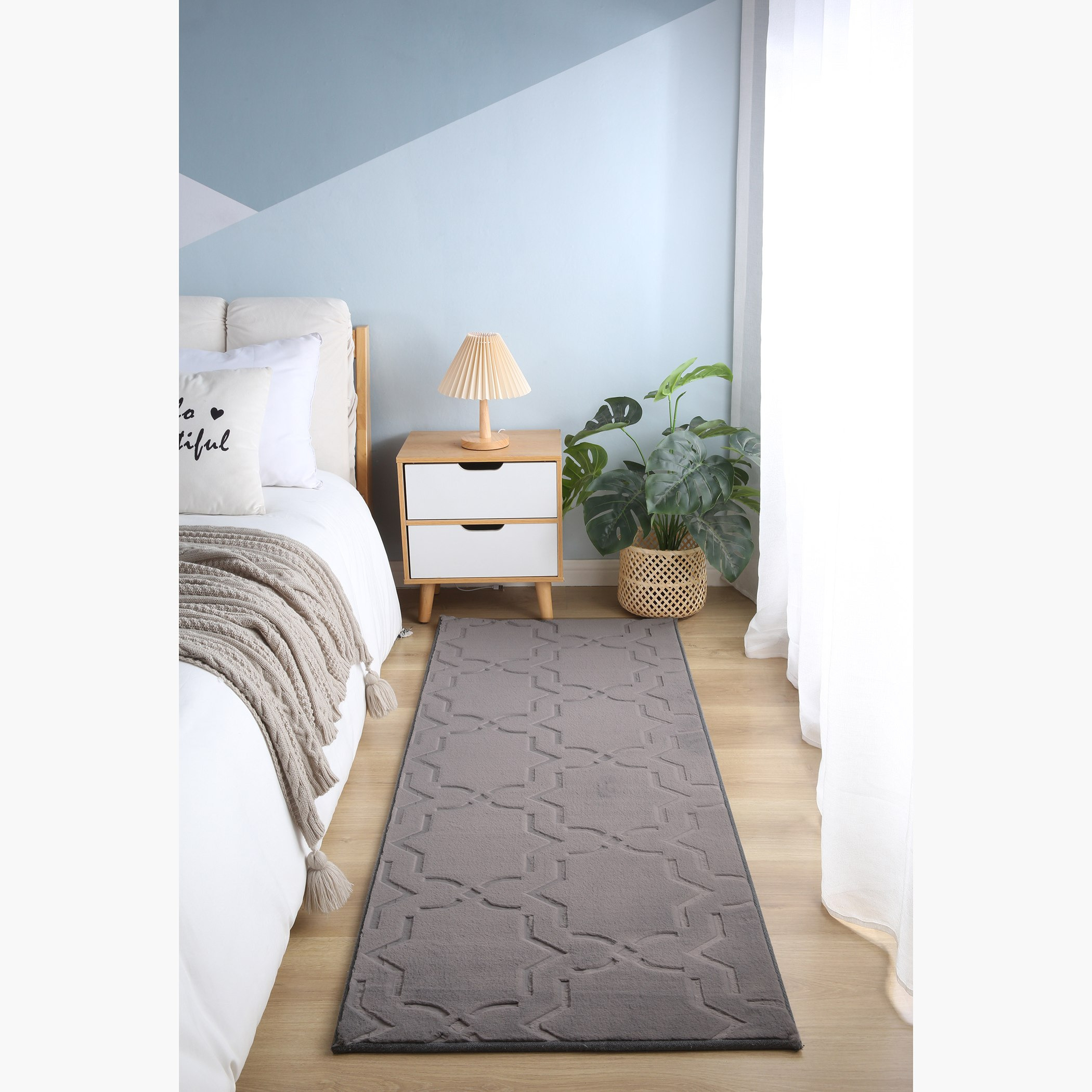 سجادة فرو أرنب منقوشة لاتيس من نويلا - 150x60 سم-hbxdecorandfurnishings-floorcoverings-rugs-image-1