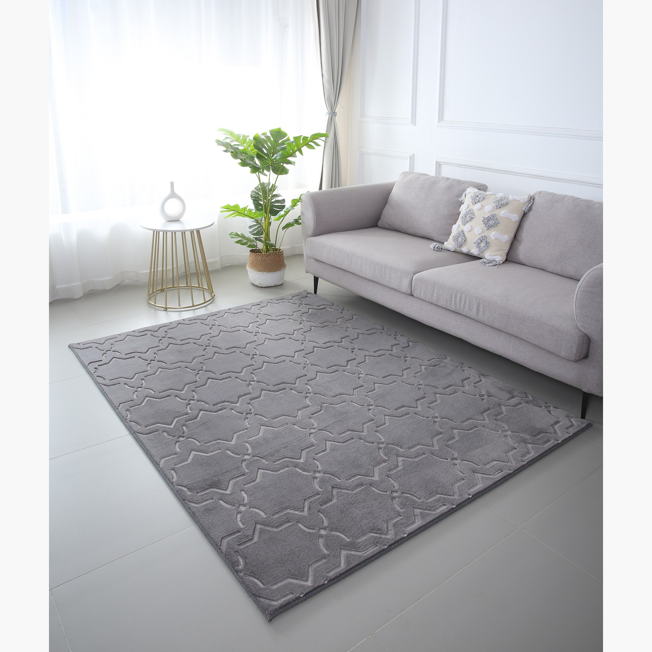 سجادة فرو أرنب منقوشة لاتيس من نويلا - 150x200 سم-hbxdecorandfurnishings-floorcoverings-rugs-image-1